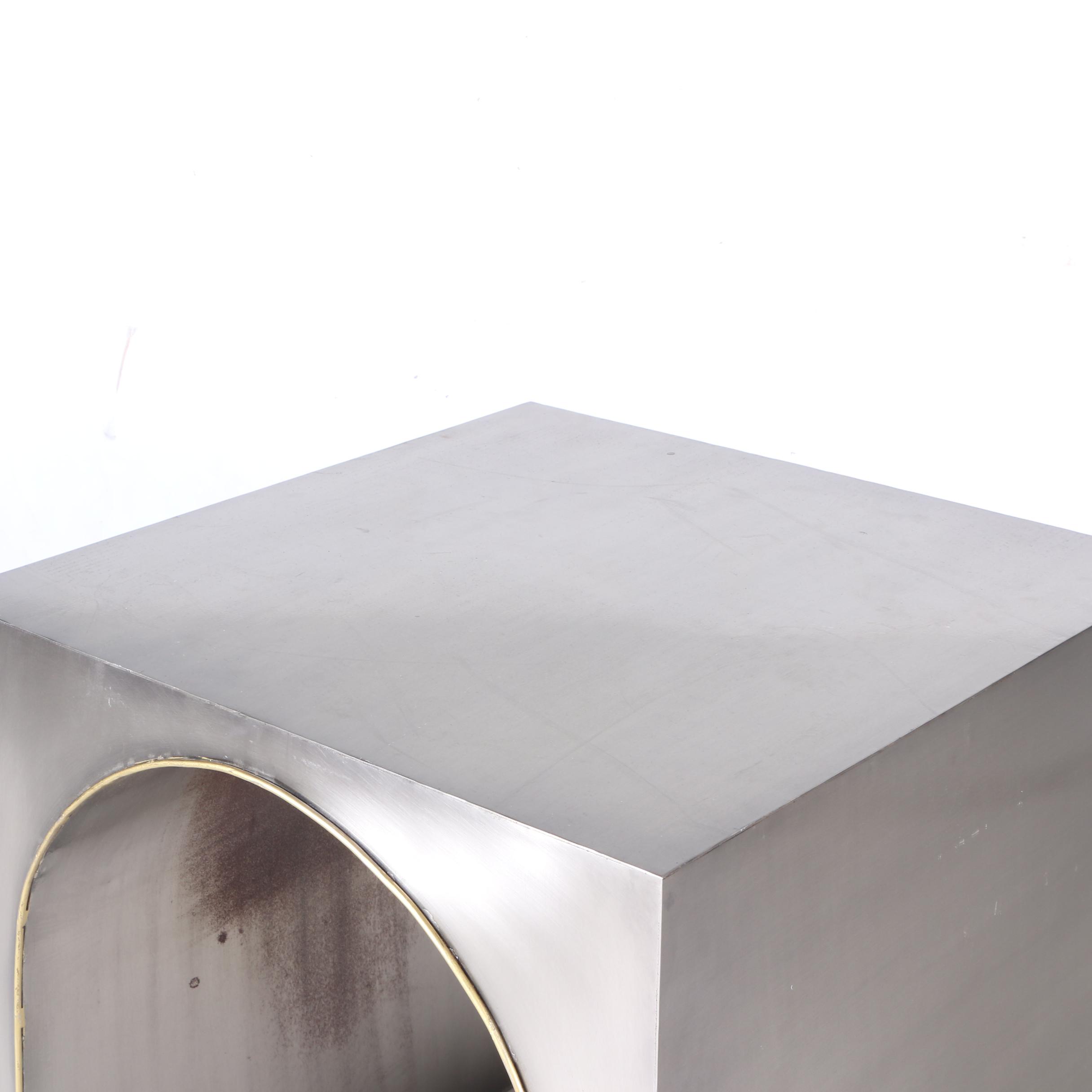 Industrial Style Sheet Metal Side Table