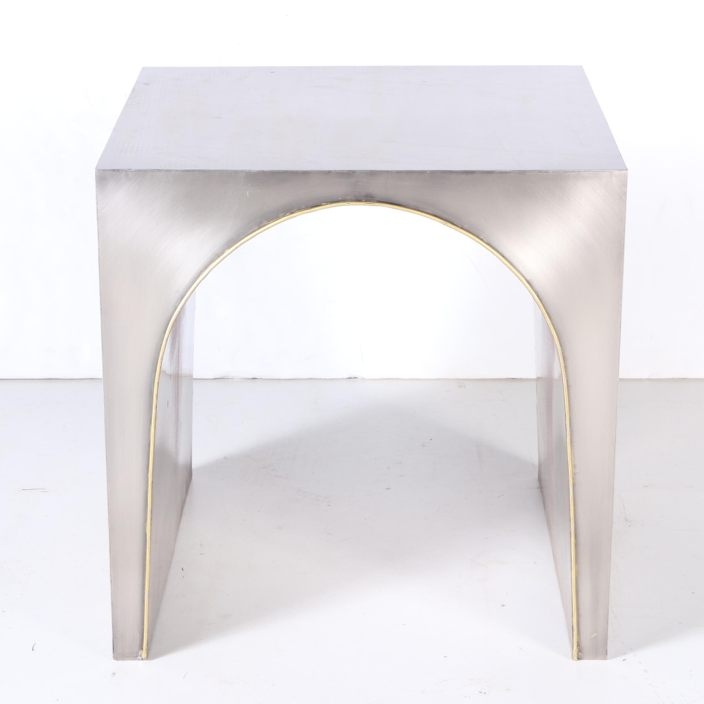 Industrial Style Sheet Metal Side Table