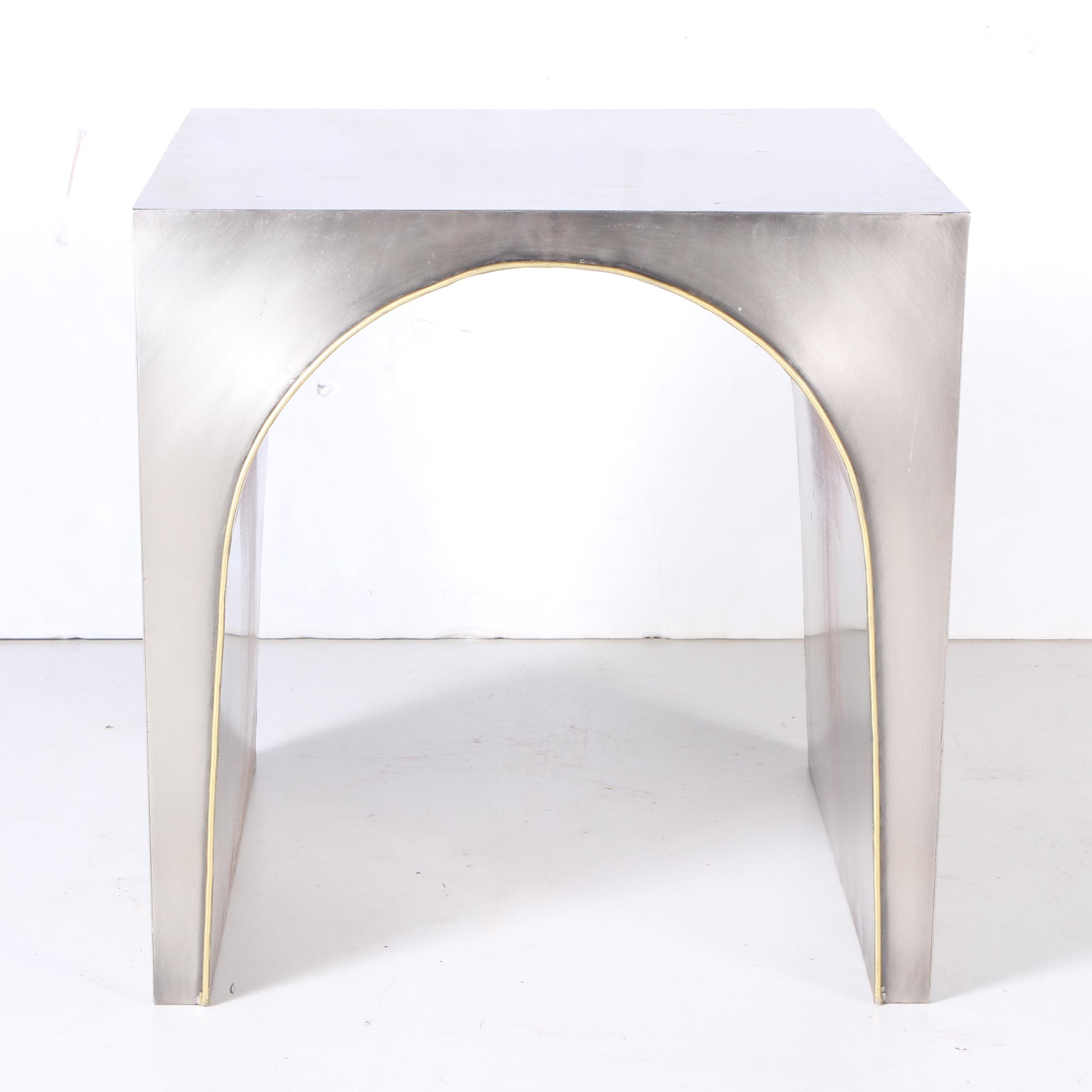 Industrial Style Sheet Metal Side Table