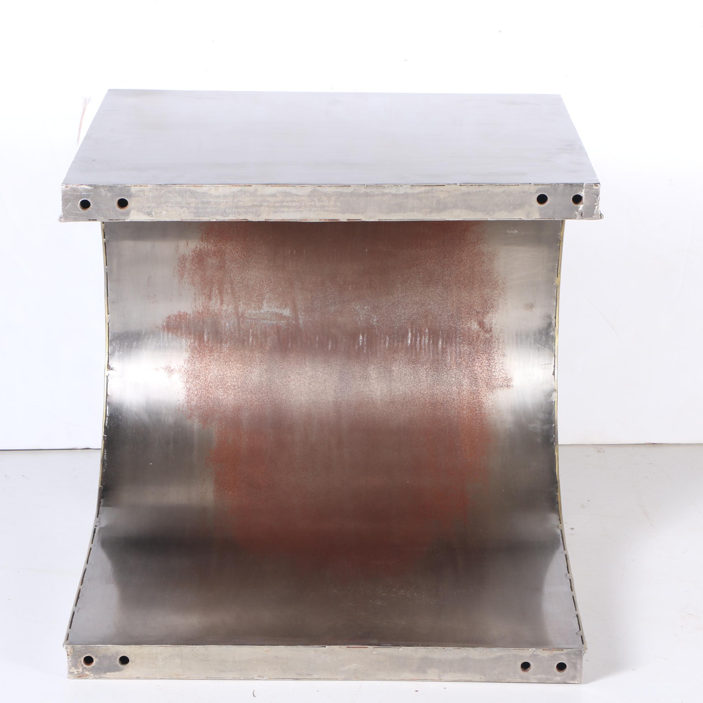 Industrial Style Sheet Metal Side Table