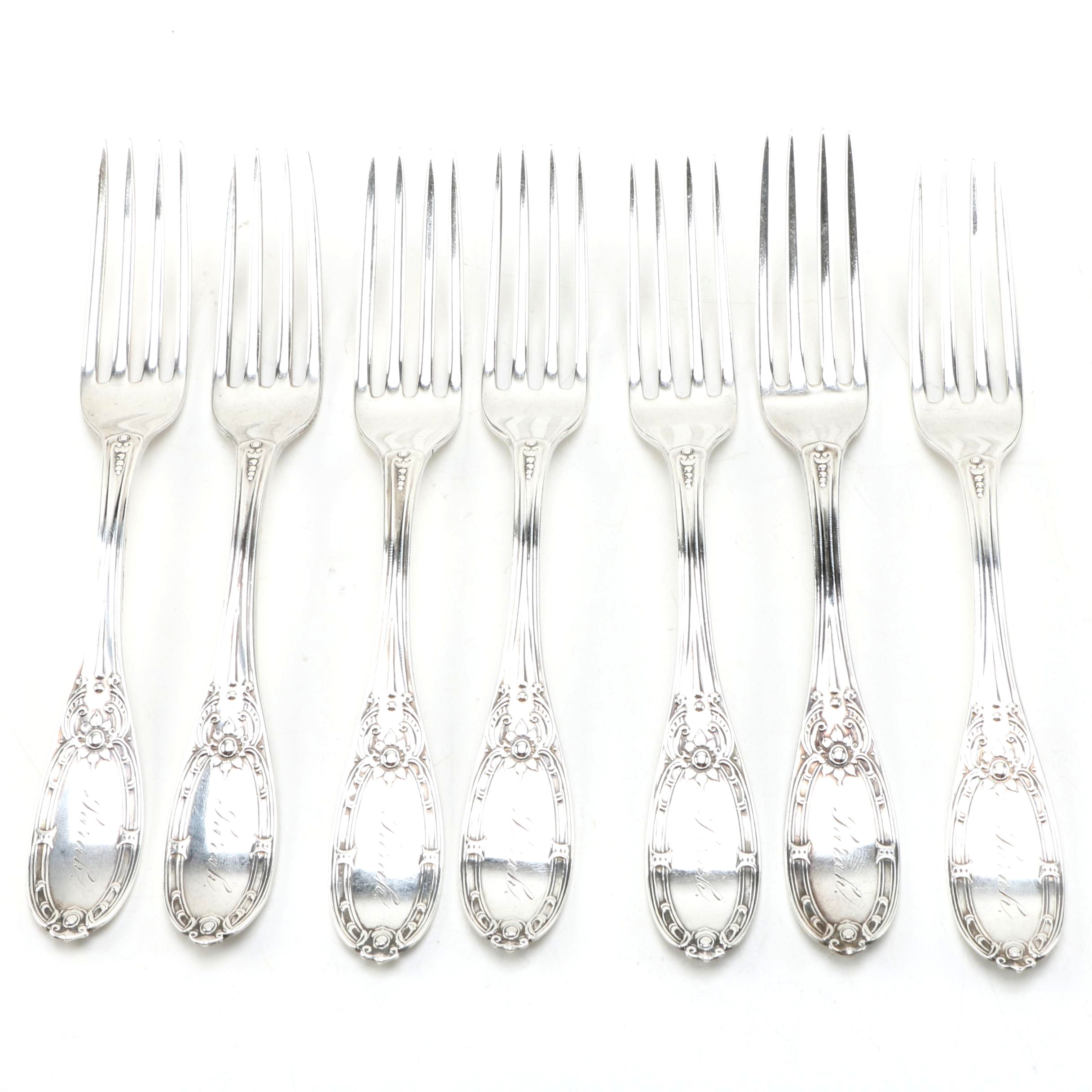 Albert Coles "Jenny Lind" Coin Silver Forks