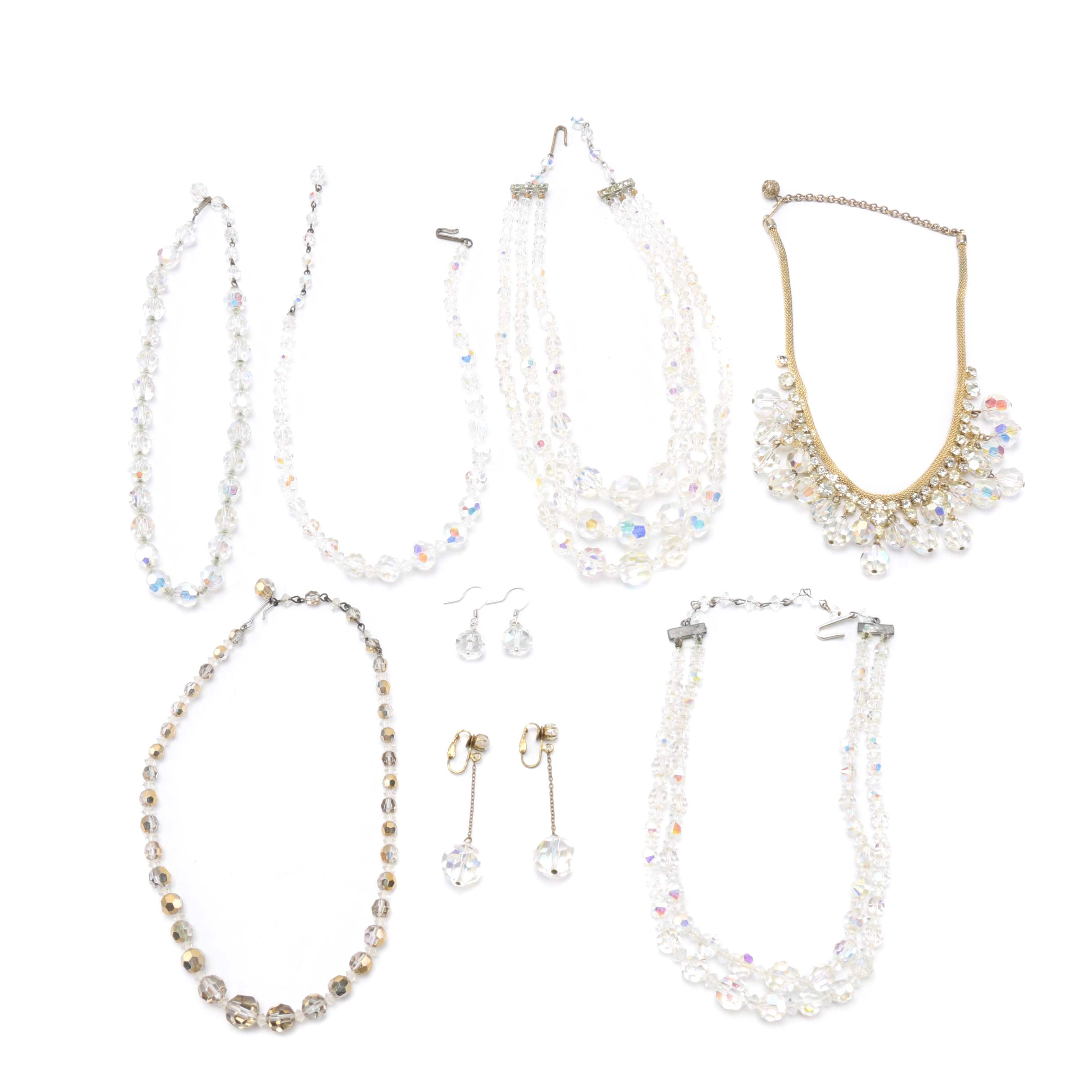 Vintage Aurora Borealis Necklaces and Earrings