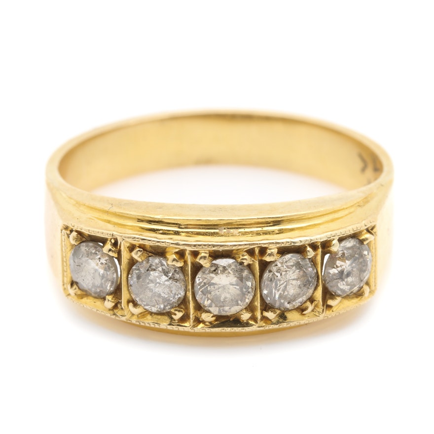 18K Yellow Gold Diamond Ring