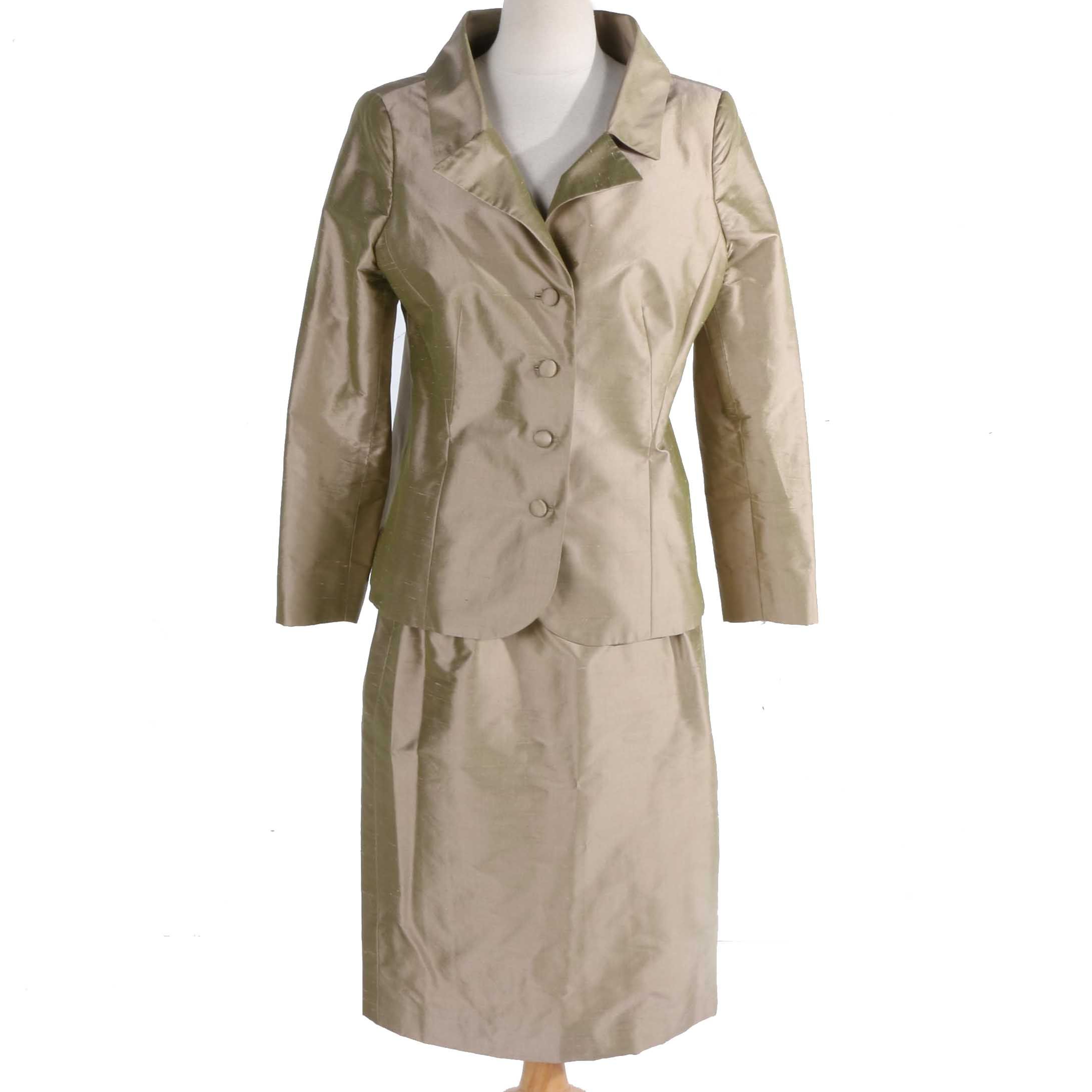 Vintage Patricia Rhodes Couture Silk Suit