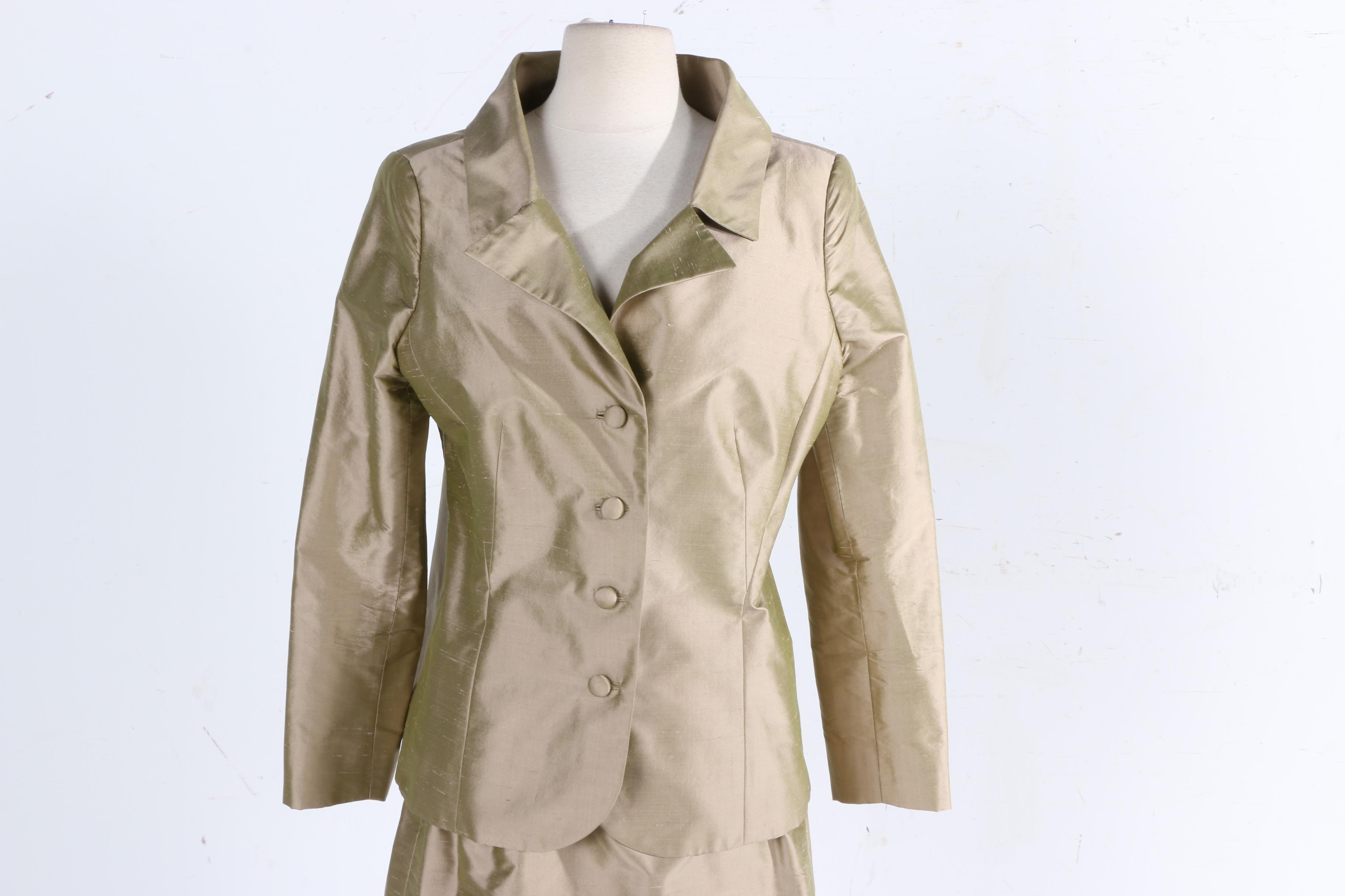 Vintage Patricia Rhodes Couture Silk Suit