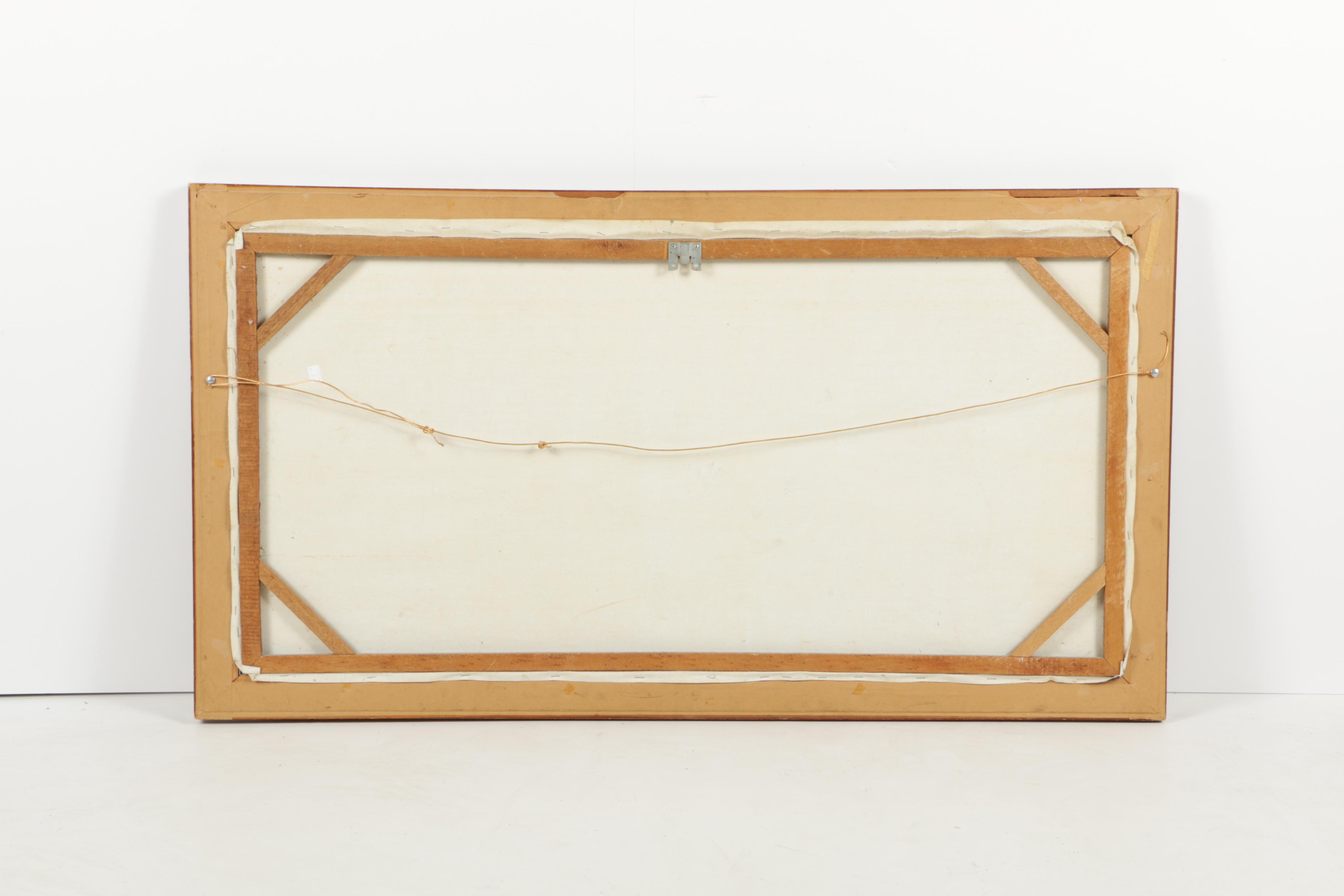 Kam Hoi Oil Painting on Canvas of East Asian Harbor Landscape