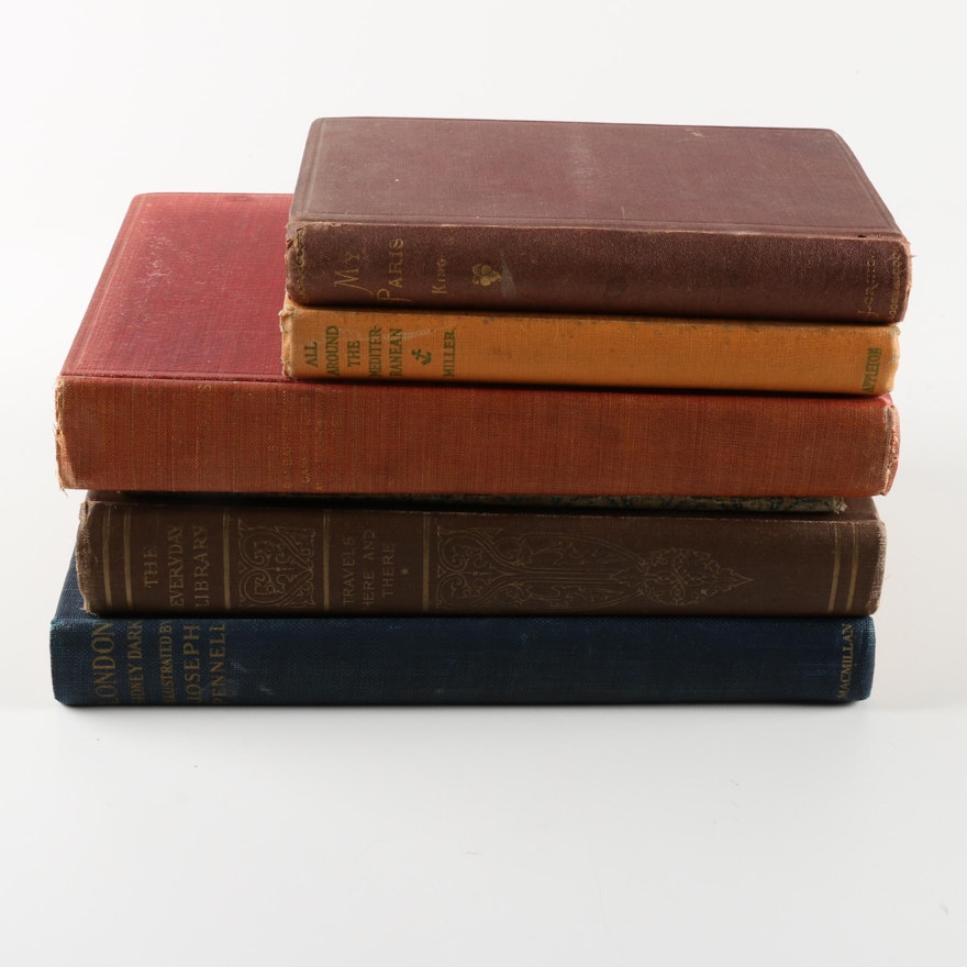 Six Antique and Vintage Travel Books