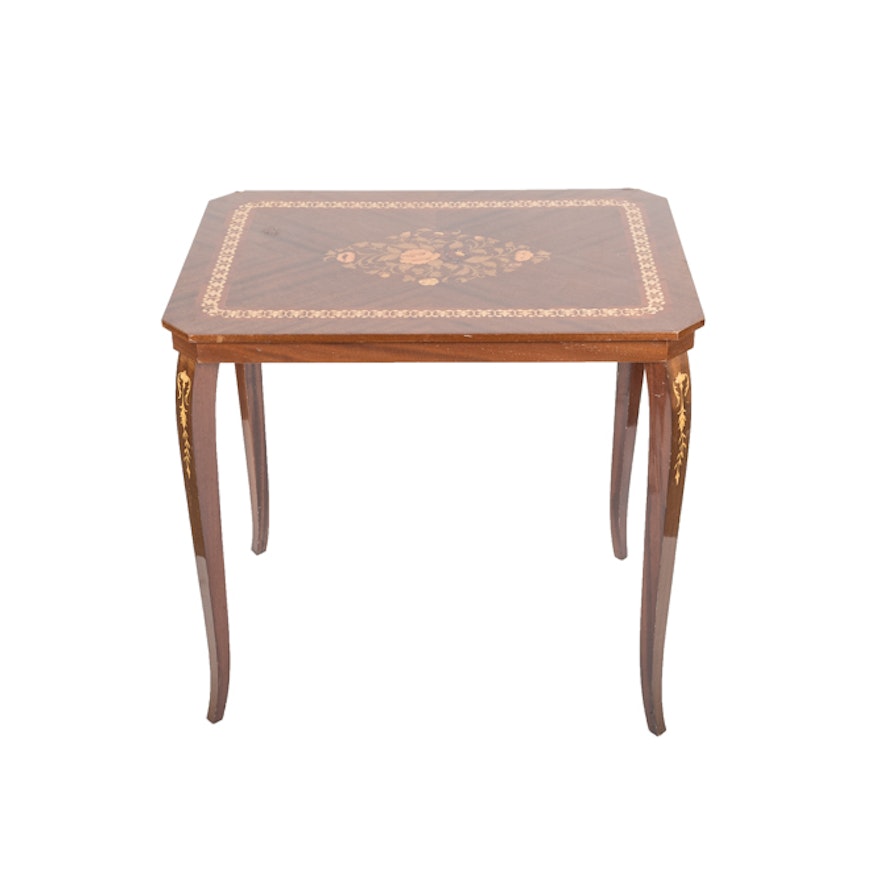 Mid-Century Italian Marquetry Side Table