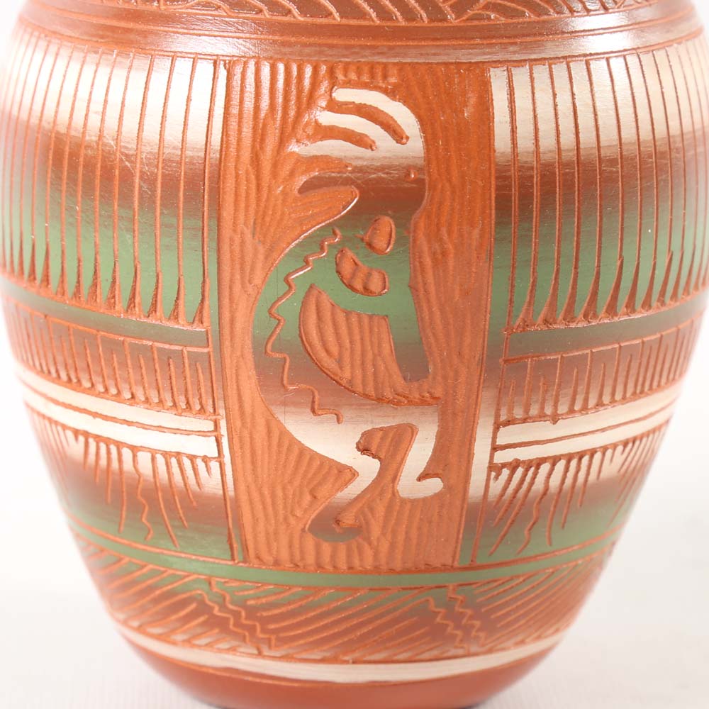 Kokopelli Native American Pottery Vase