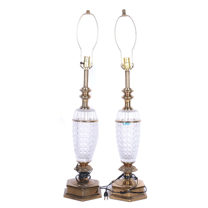 Two Full Lead Crystal Table Lamps