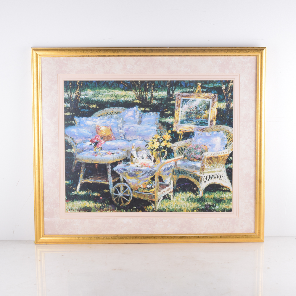 H. Gordon Wang Offset Lithograph of Wicker Furniture