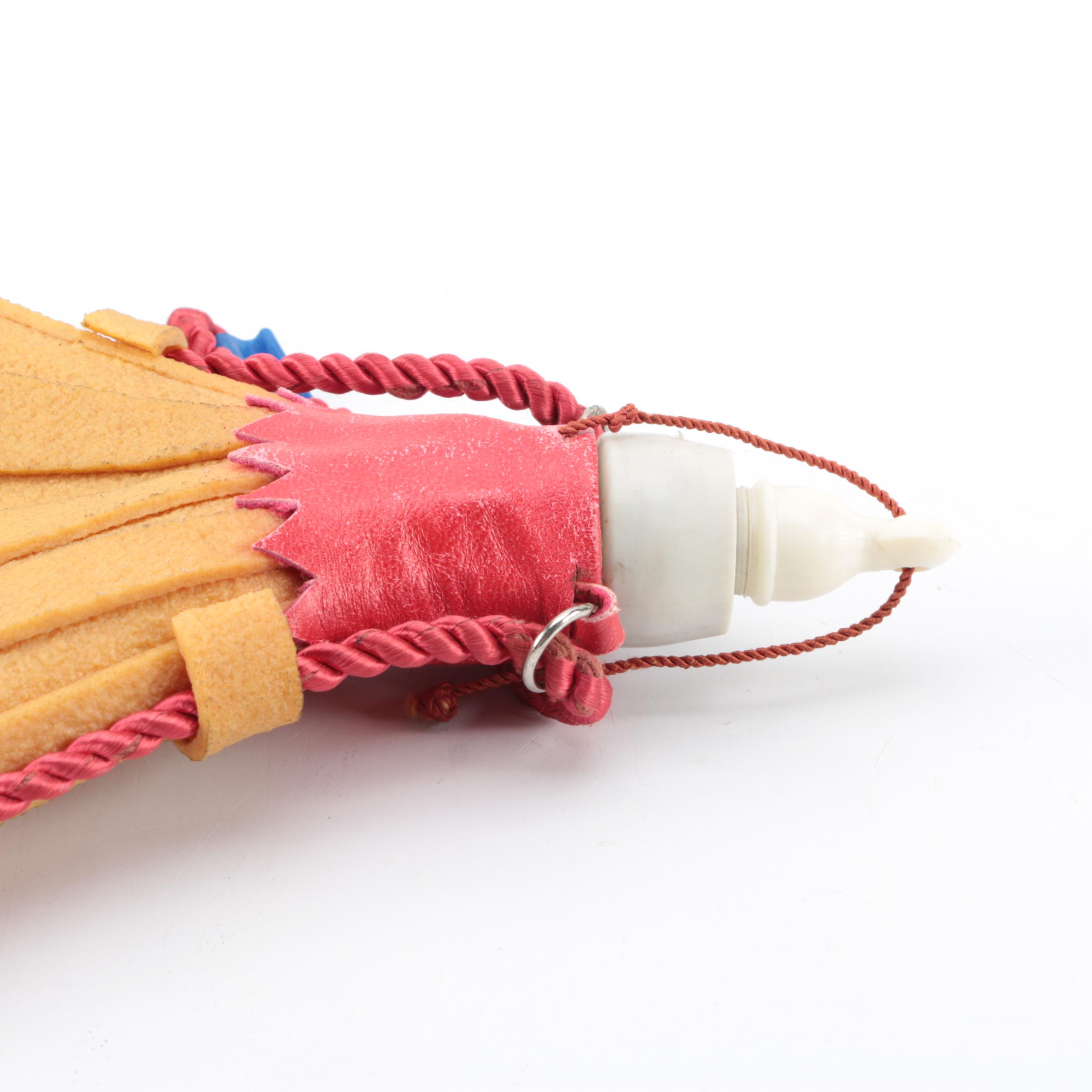 Spanish Leather Bota Bags and Tooled Leather Wine Decanter