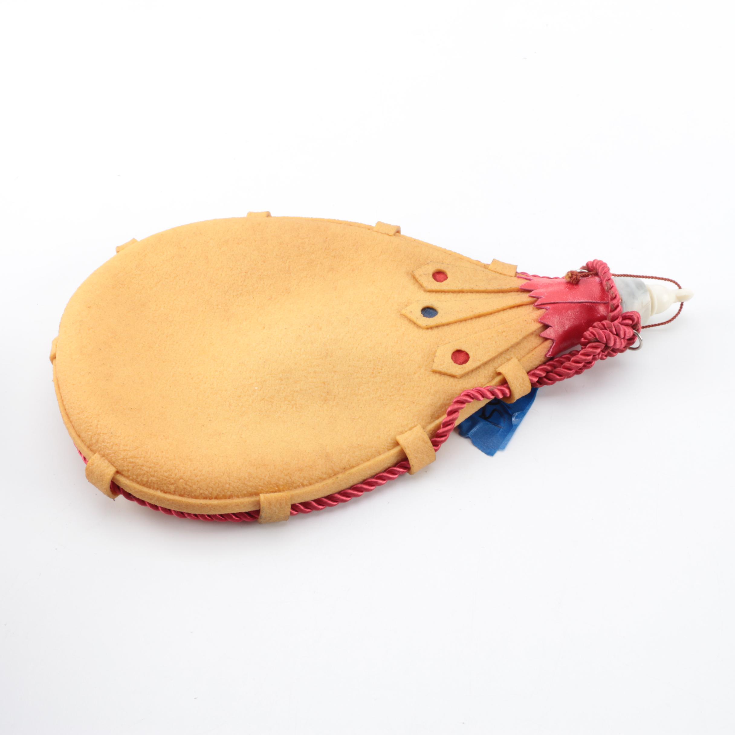 Spanish Leather Bota Bags and Tooled Leather Wine Decanter