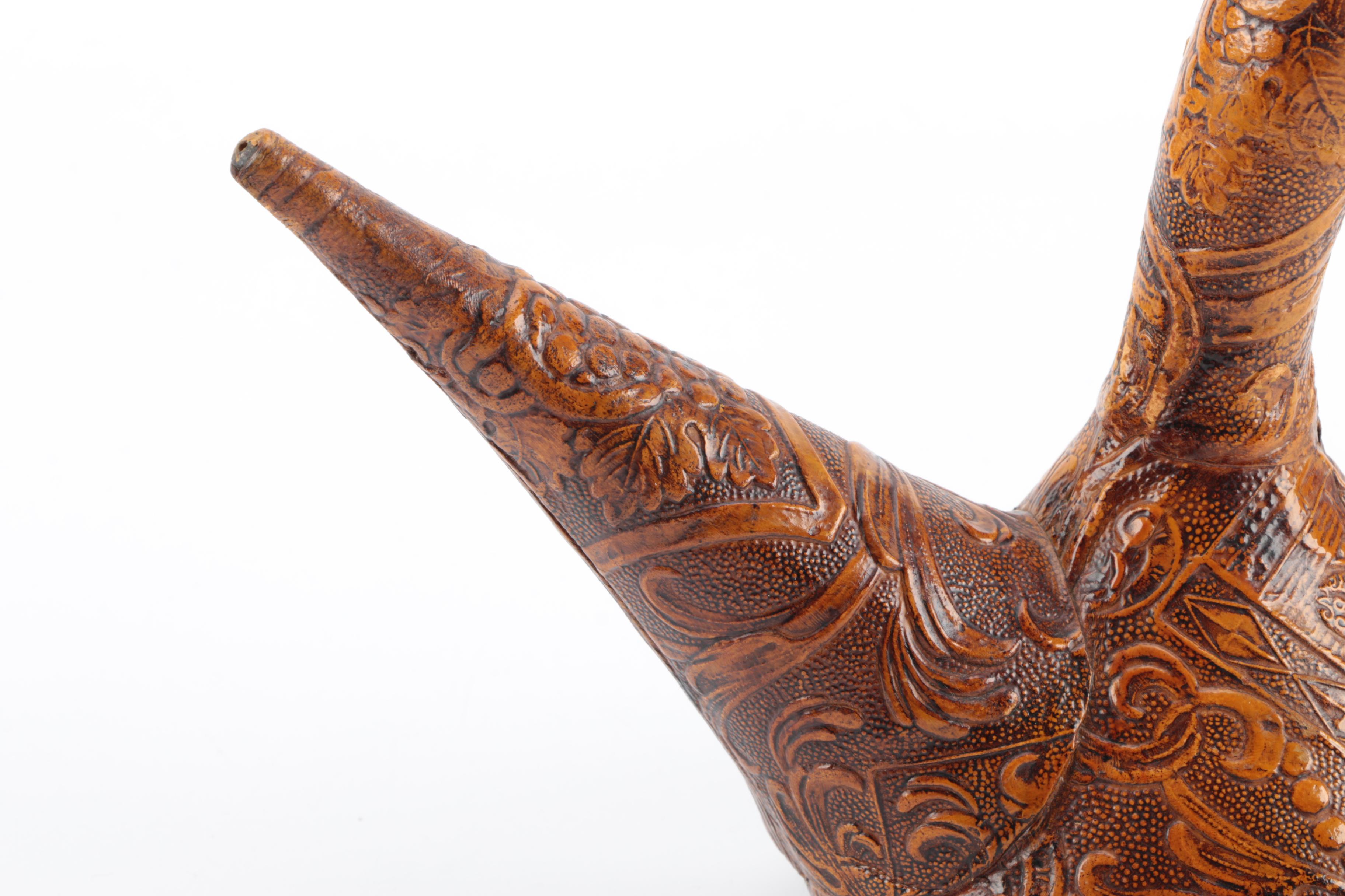 Spanish Leather Bota Bags and Tooled Leather Wine Decanter