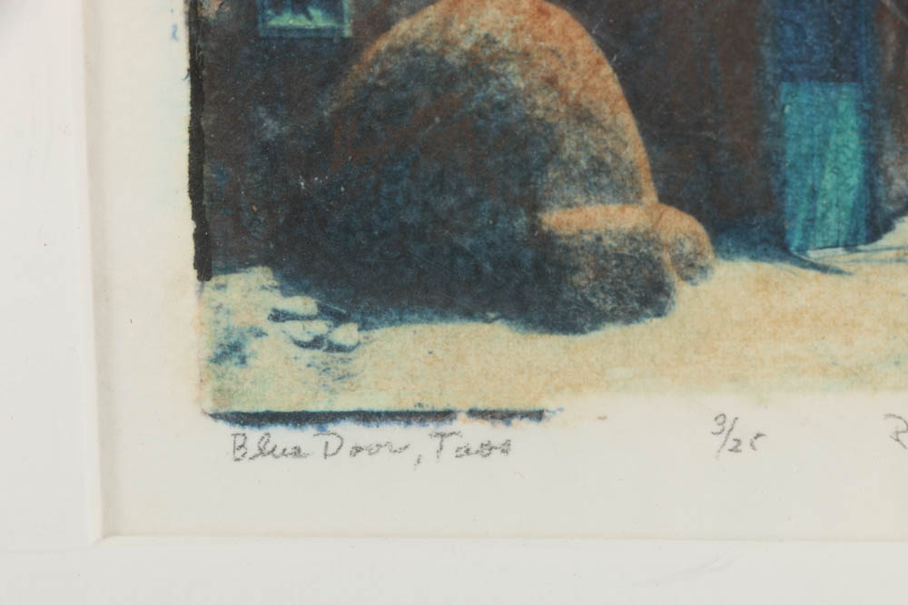 Limited Edition Signed Photographic Print "Blue Door, Taos" by Richard Quataert