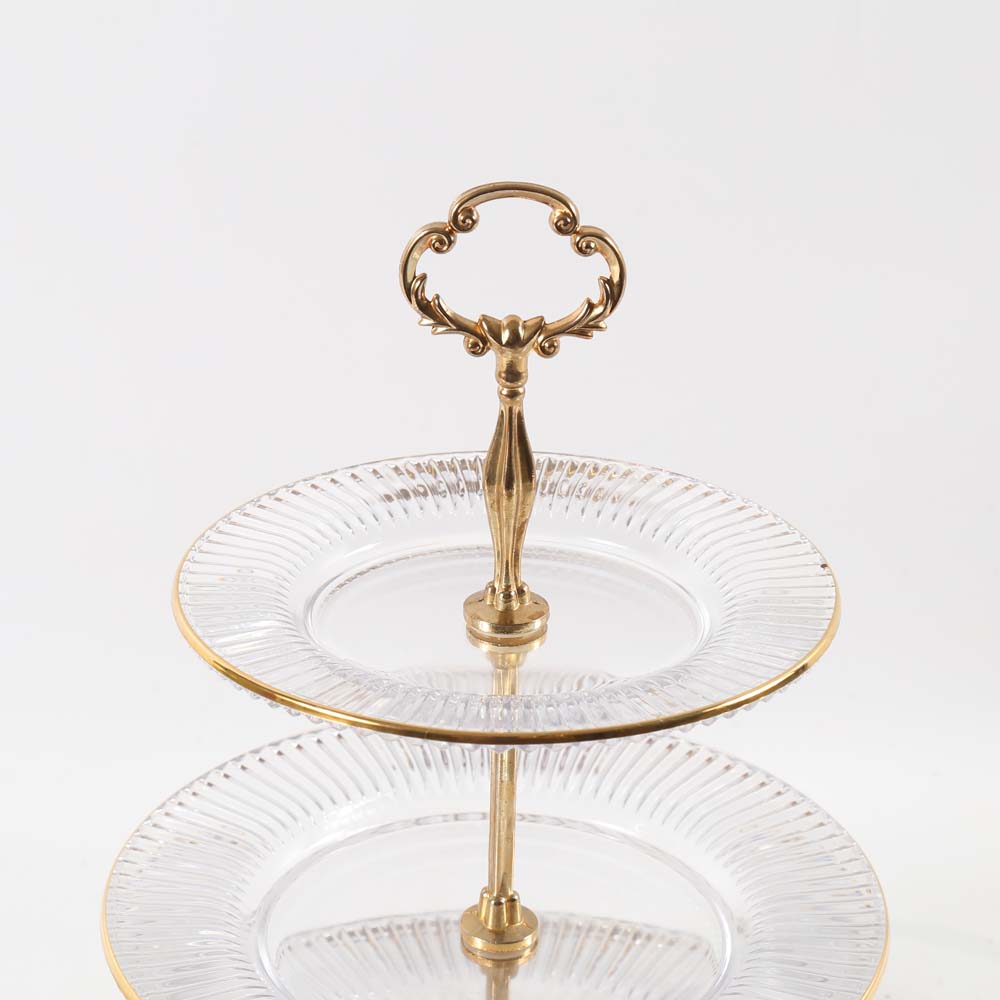 Gold Tone and Glass Serving Pieces