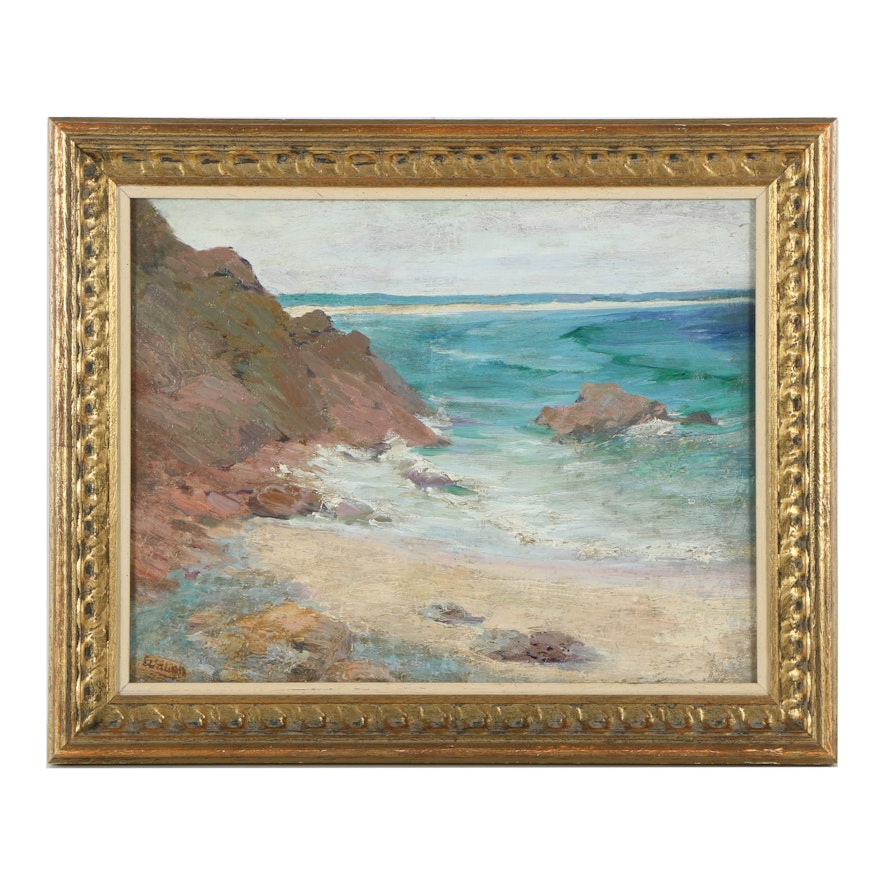 20th Century Oil Painting on Canvas Panel in the Manner of Frederick Judd Waugh