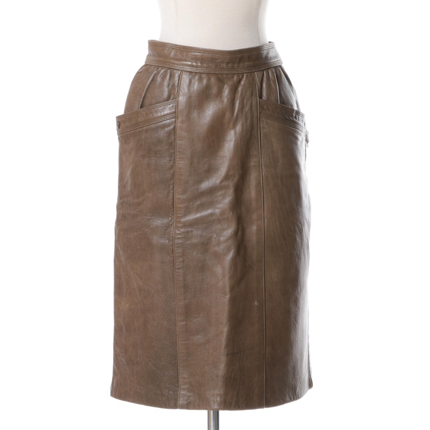 Vintage Escada Leather Skirt