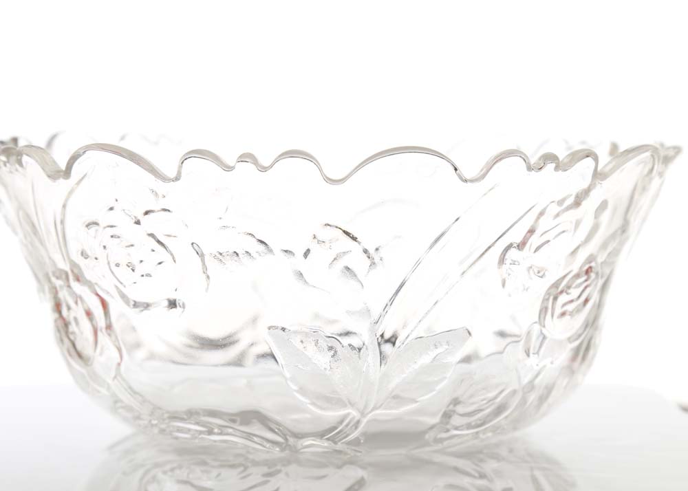 Floral Glass Serving Bowls
