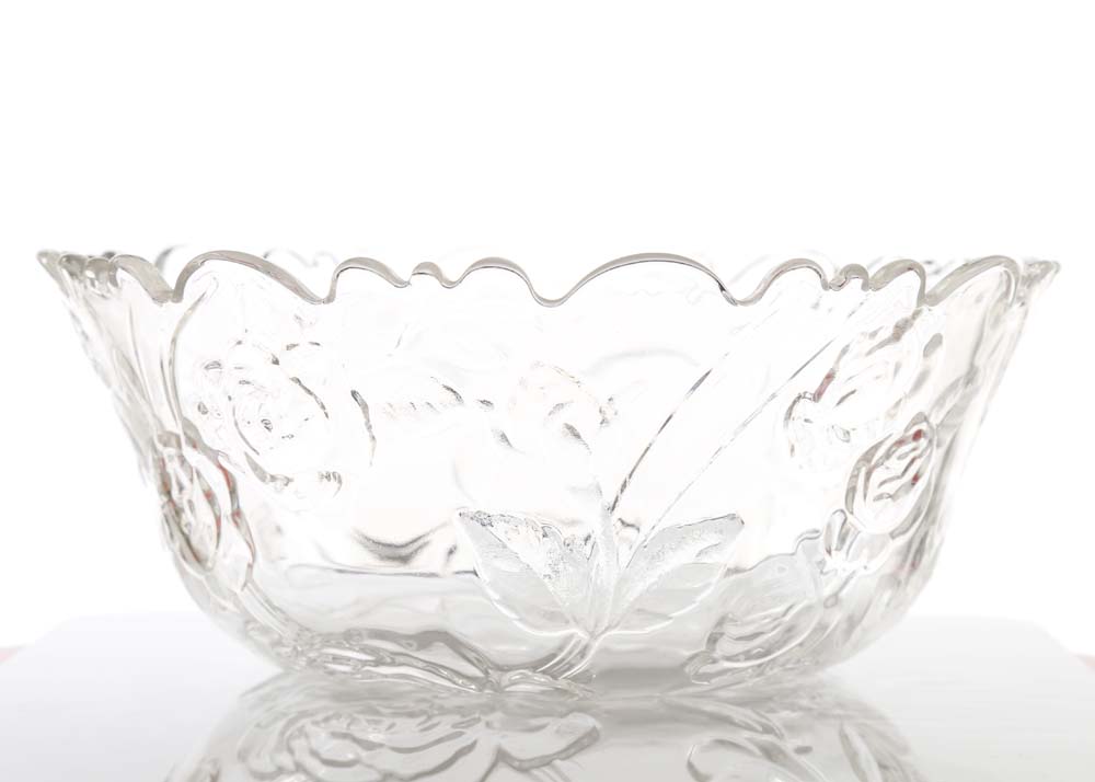 Floral Glass Serving Bowls