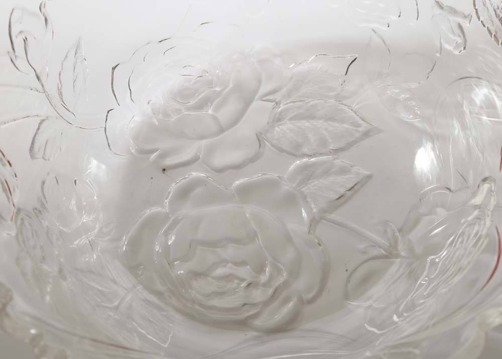 Floral Glass Serving Bowls