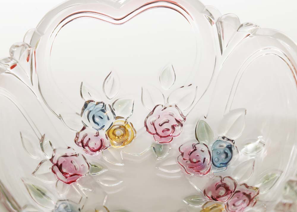 Floral Glass Serving Bowls