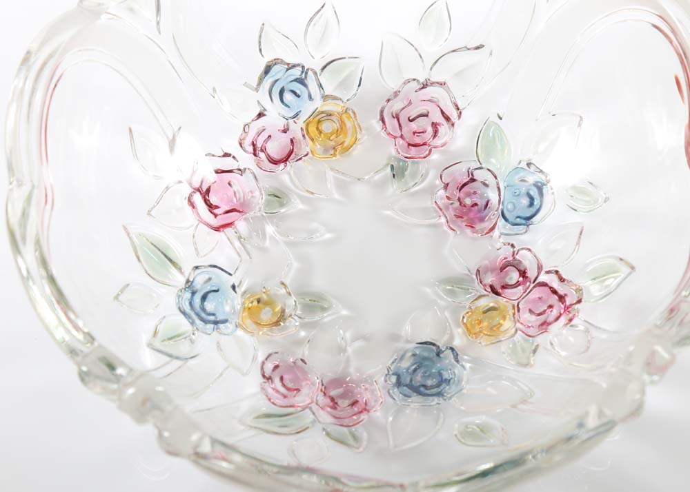 Floral Glass Serving Bowls
