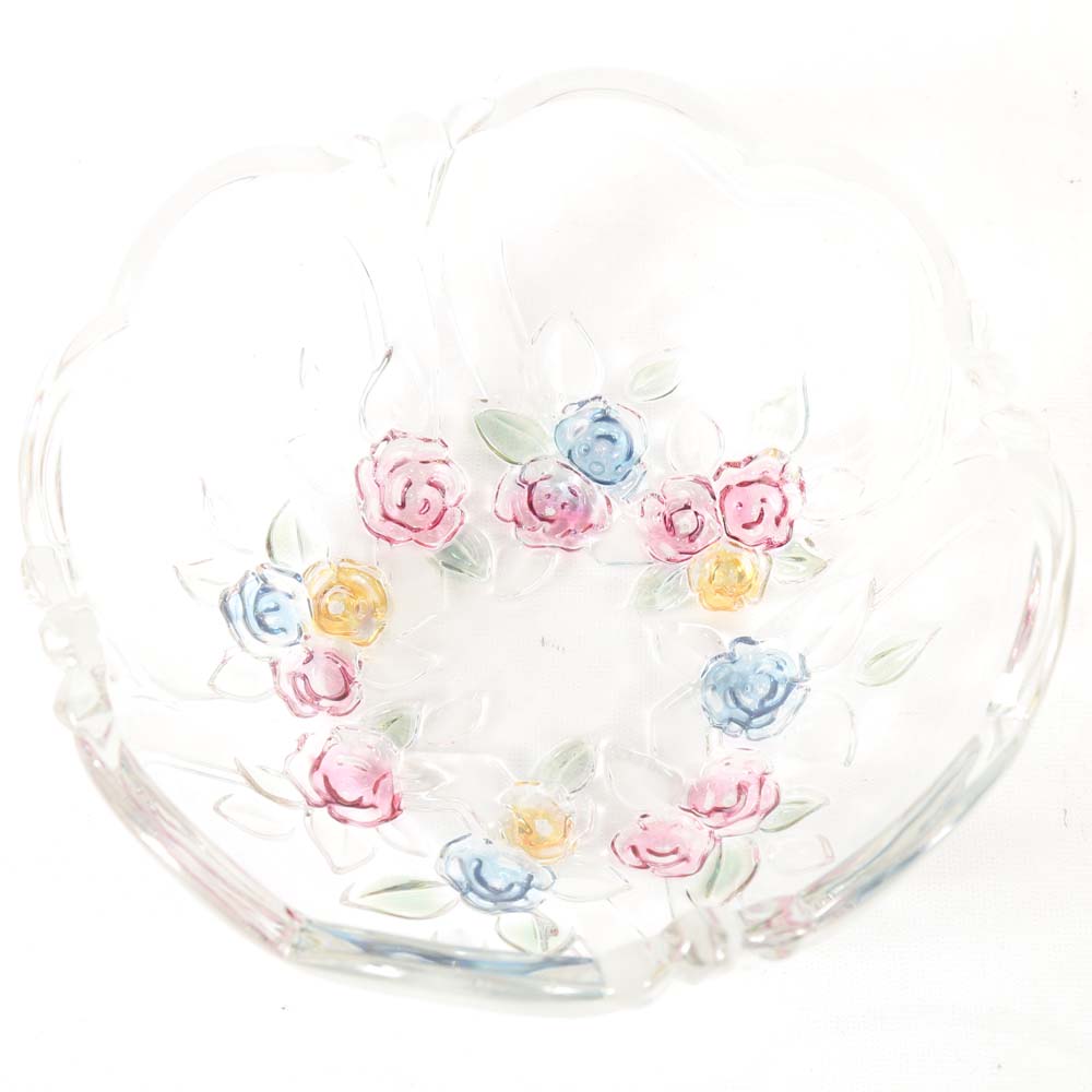 Floral Glass Serving Bowls