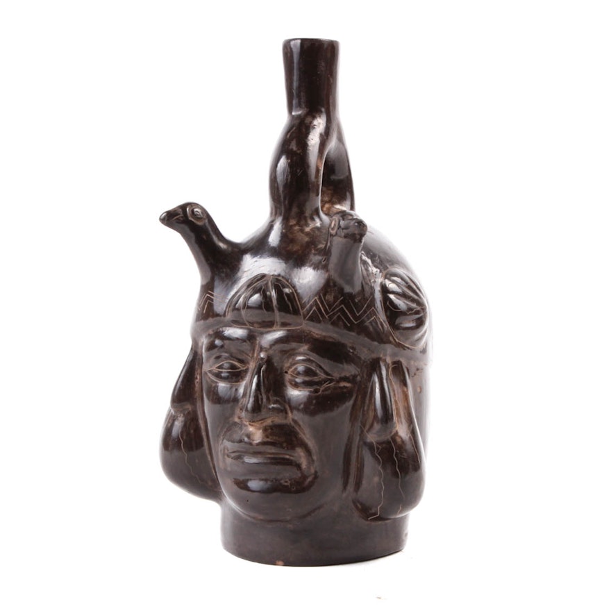 Native Style Clay Character Vase