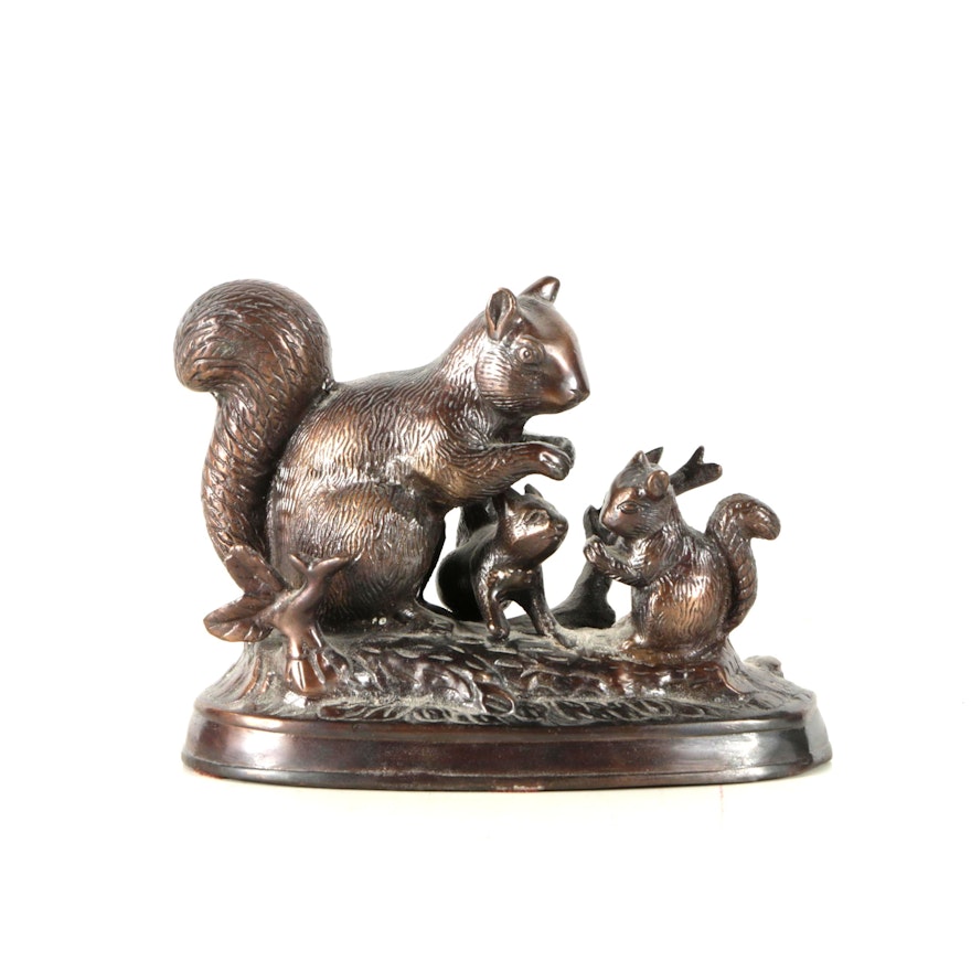 Brass Squirrel Sculpture