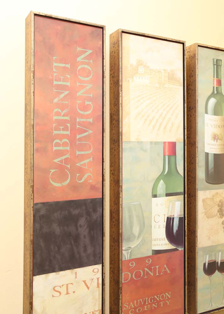 Offset Lithograph Triptych "Sonoma Cabernet"