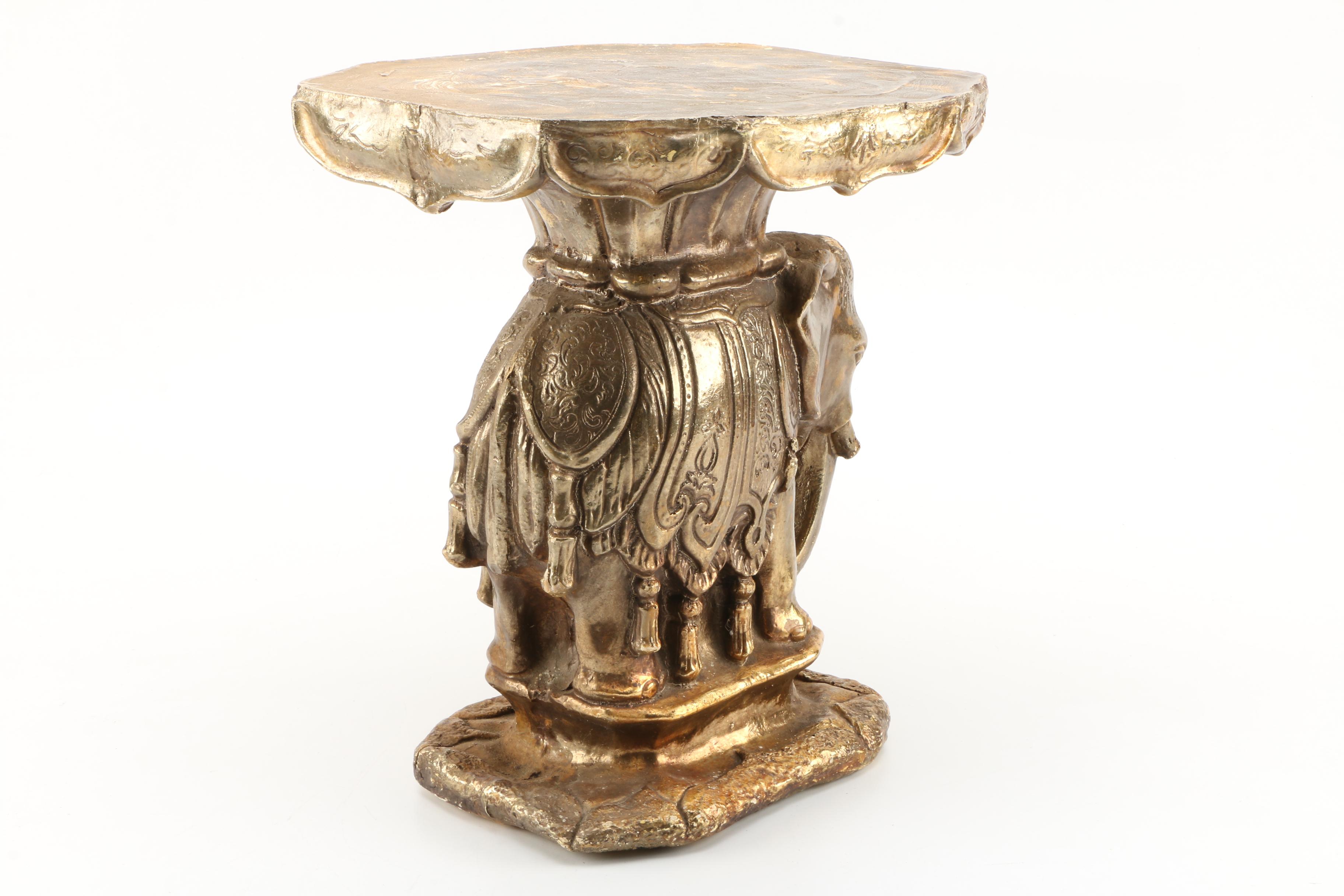 Pair of Elephant Motif Indian Style Base Stands