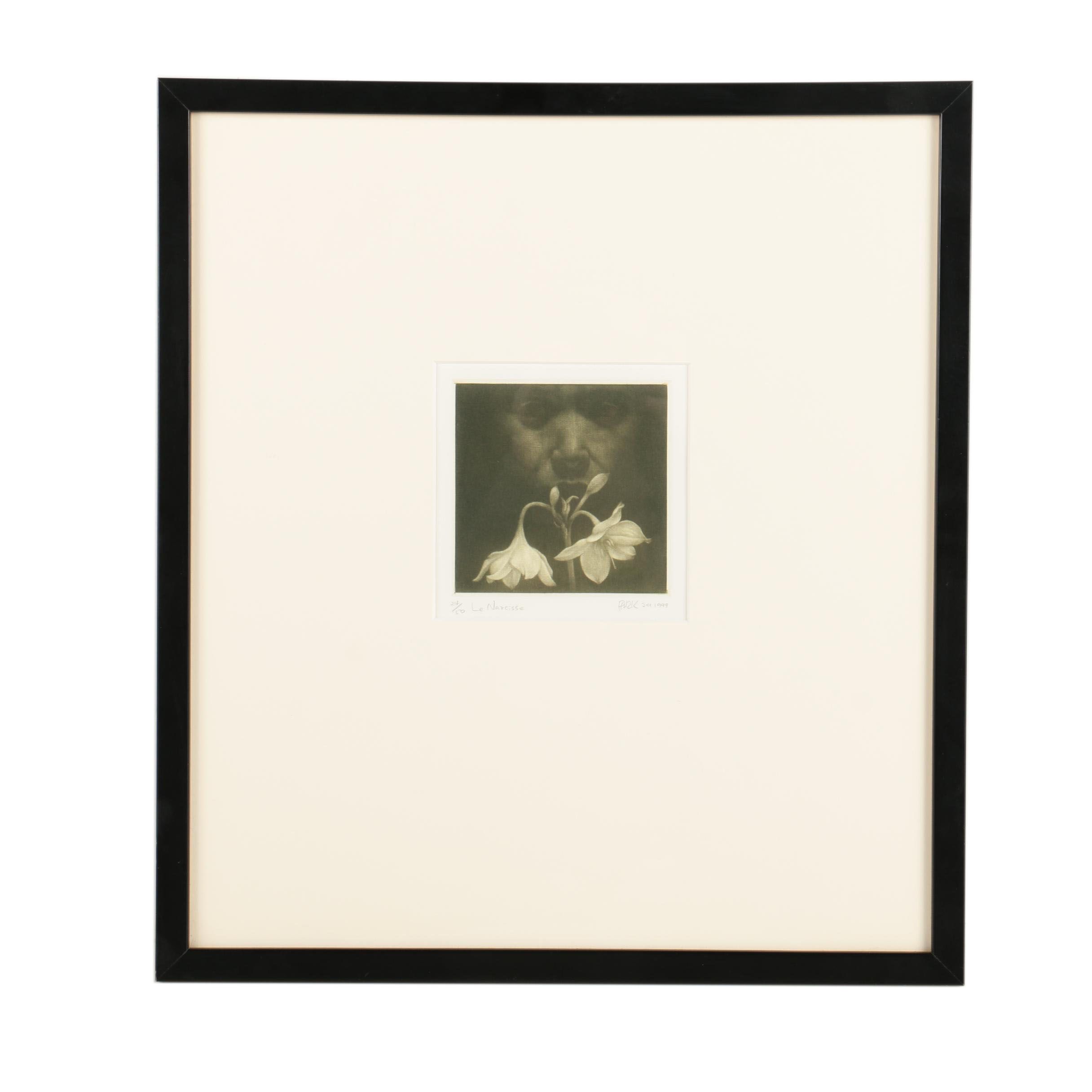 Jeong Ho Park 1999 Limited Edition Intaglio Print on Paper "Le Narcisse"