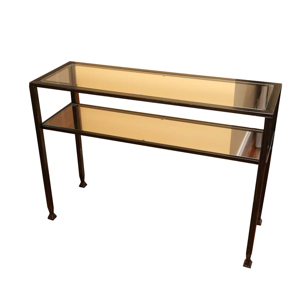 Metal and Glass Console Table