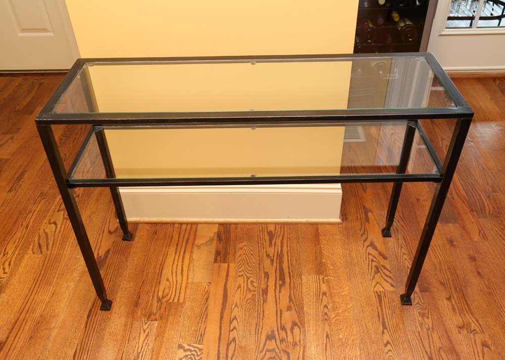 Metal and Glass Console Table