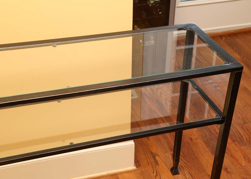 Metal and Glass Console Table