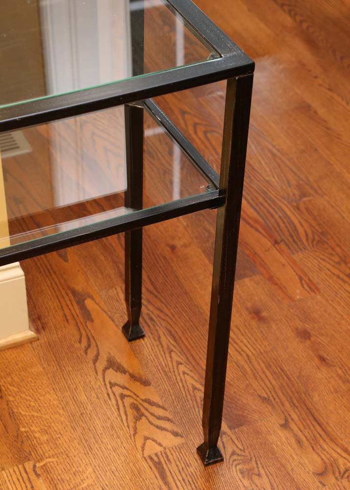 Metal and Glass Console Table