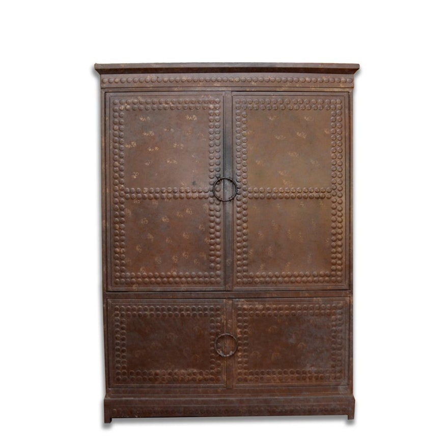 Vintage Metal Entertainment Armoire