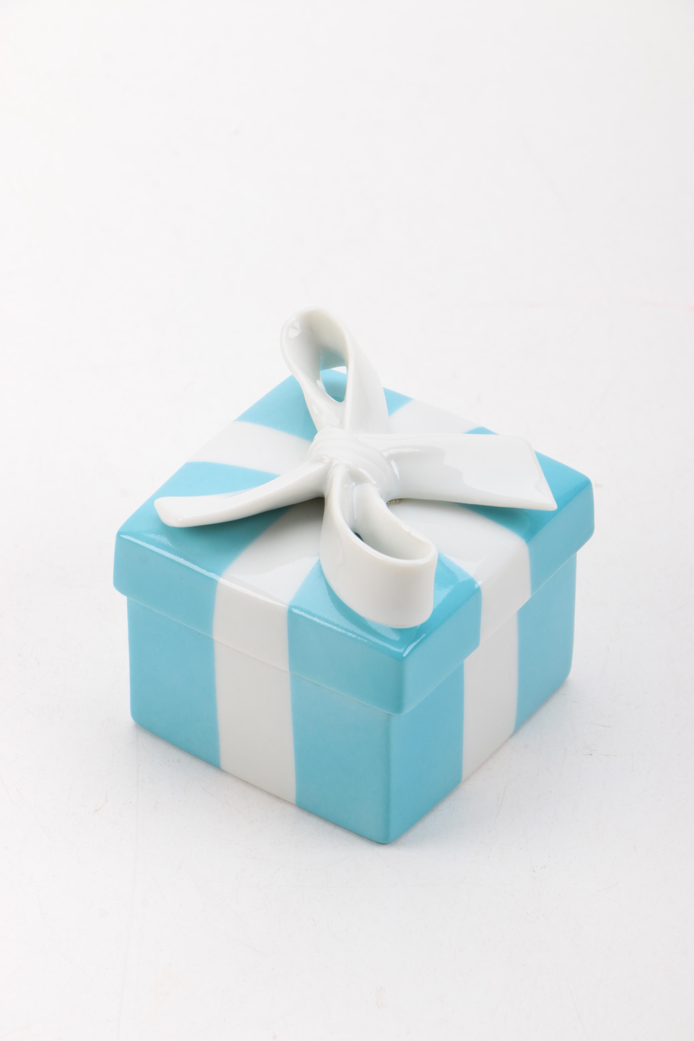 Tiffany & Co. Blue Porcelain Trinket Box