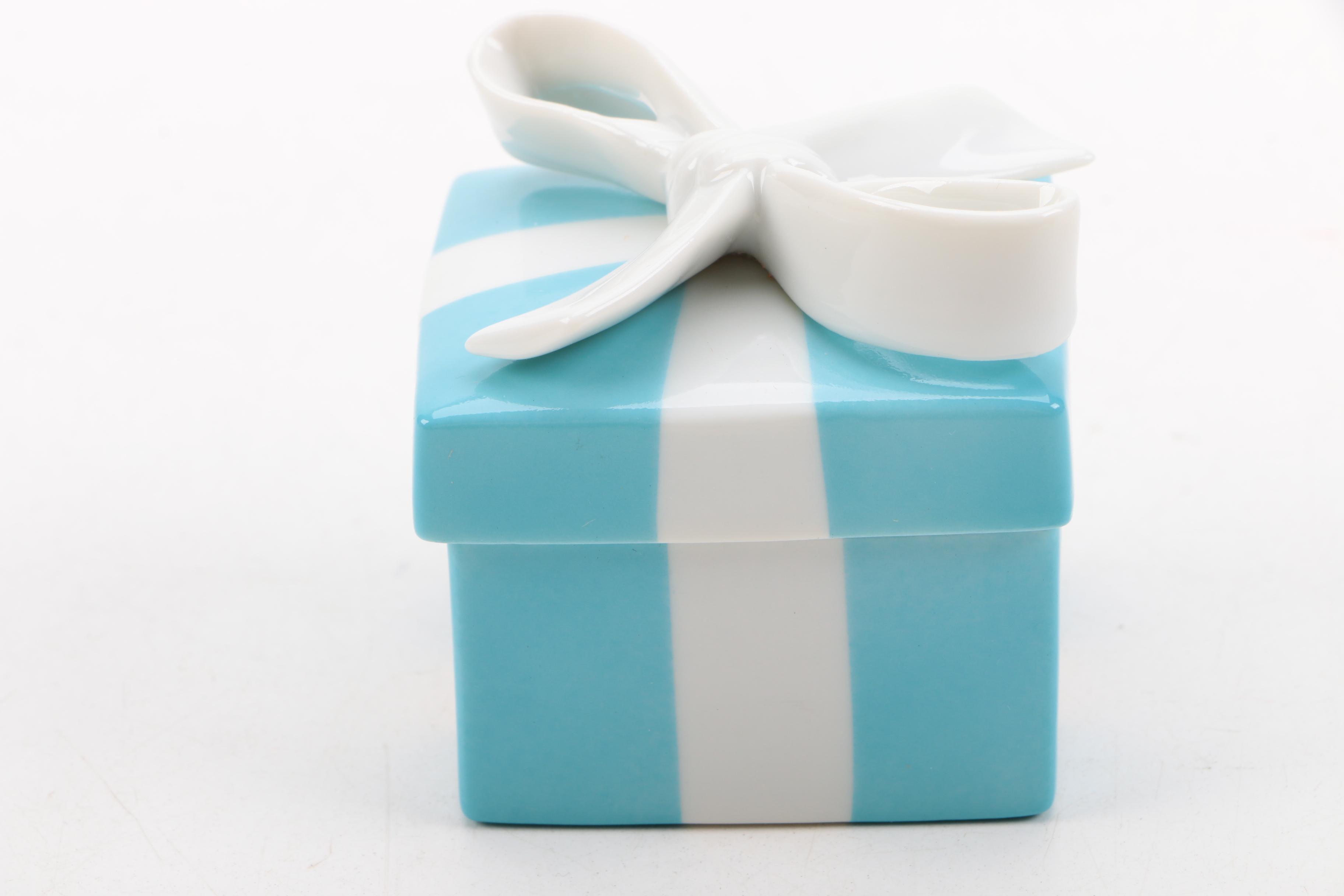 Tiffany & Co. Blue Porcelain Trinket Box