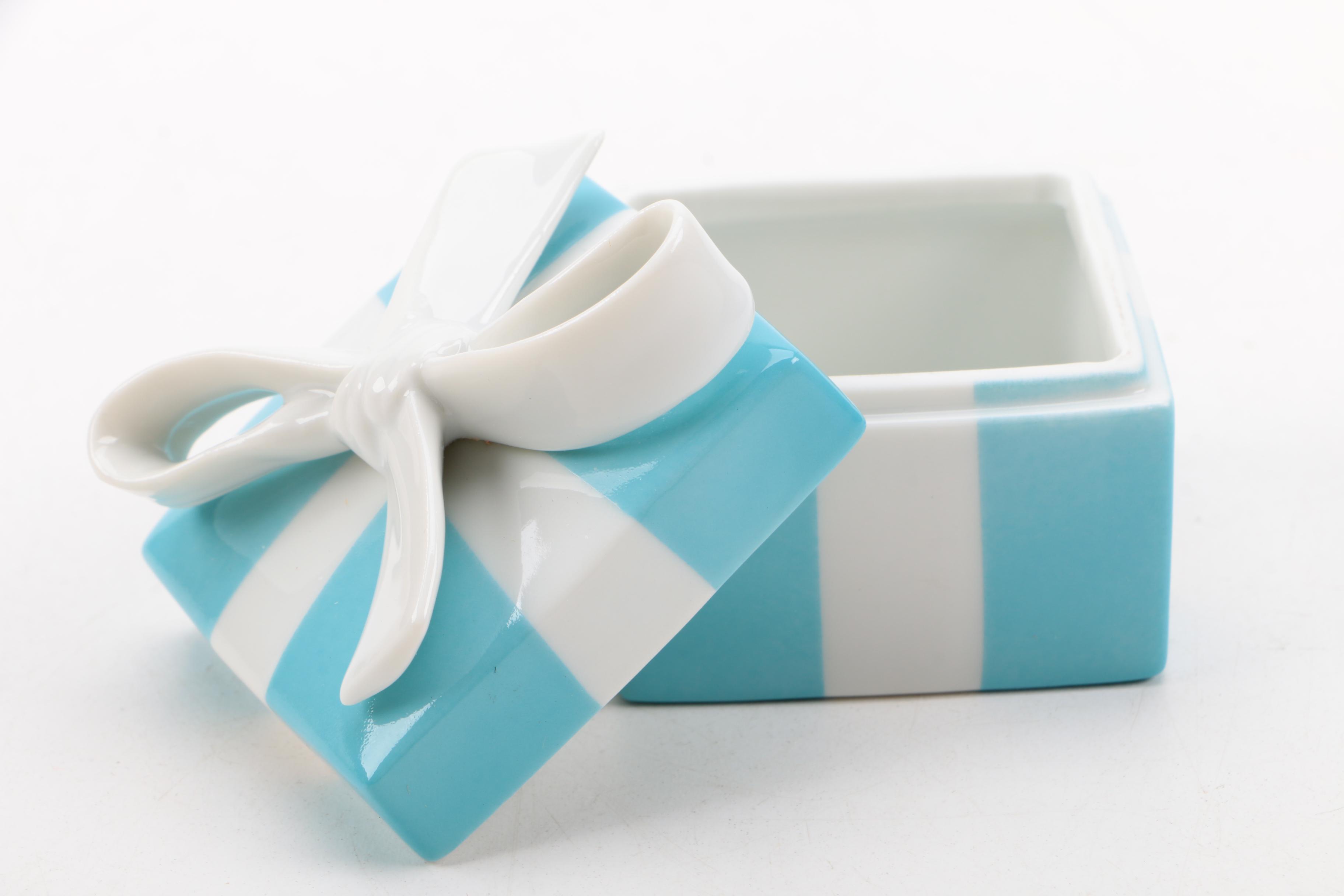 Tiffany & Co. Blue Porcelain Trinket Box