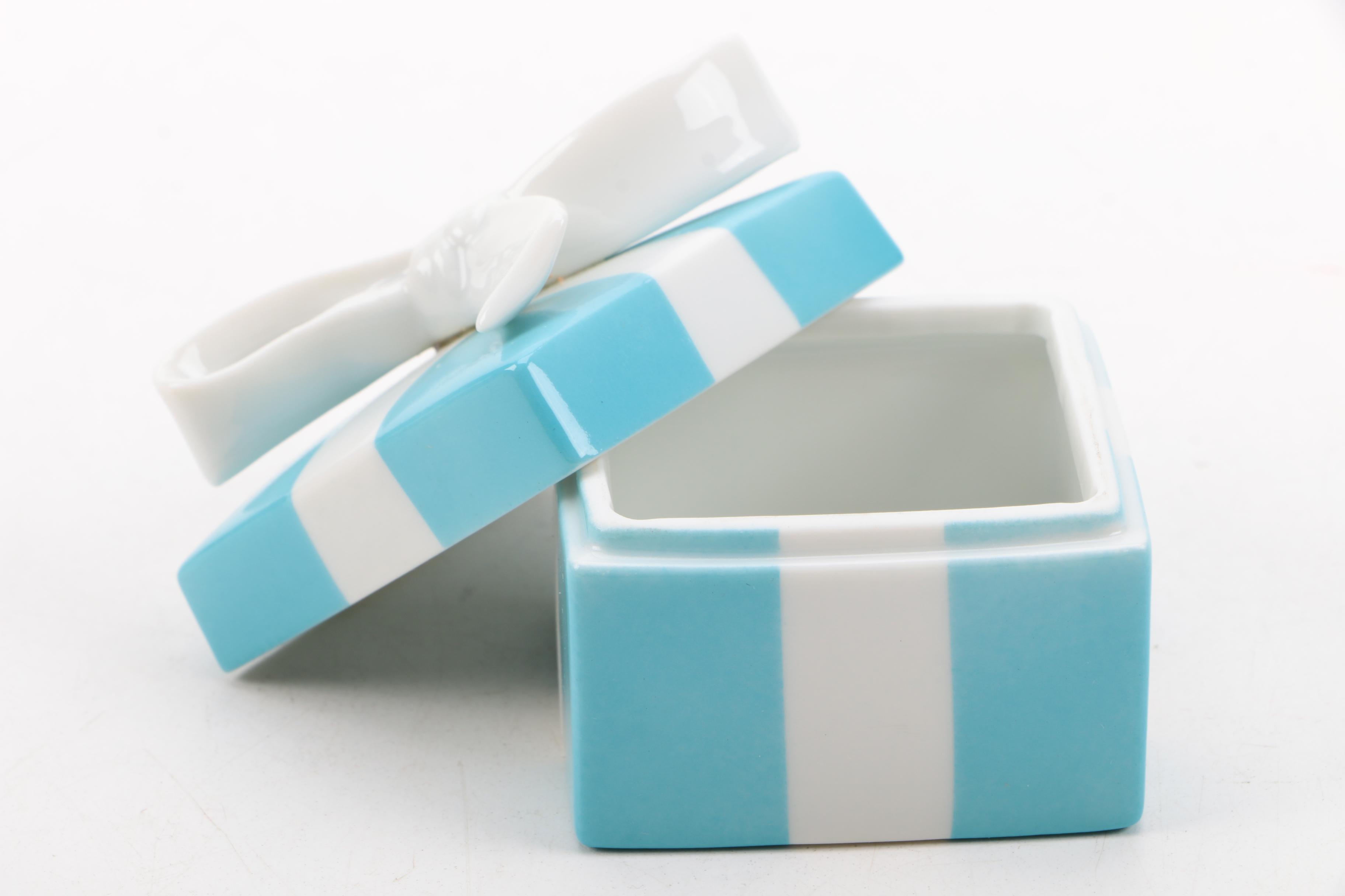 Tiffany & Co. Blue Porcelain Trinket Box