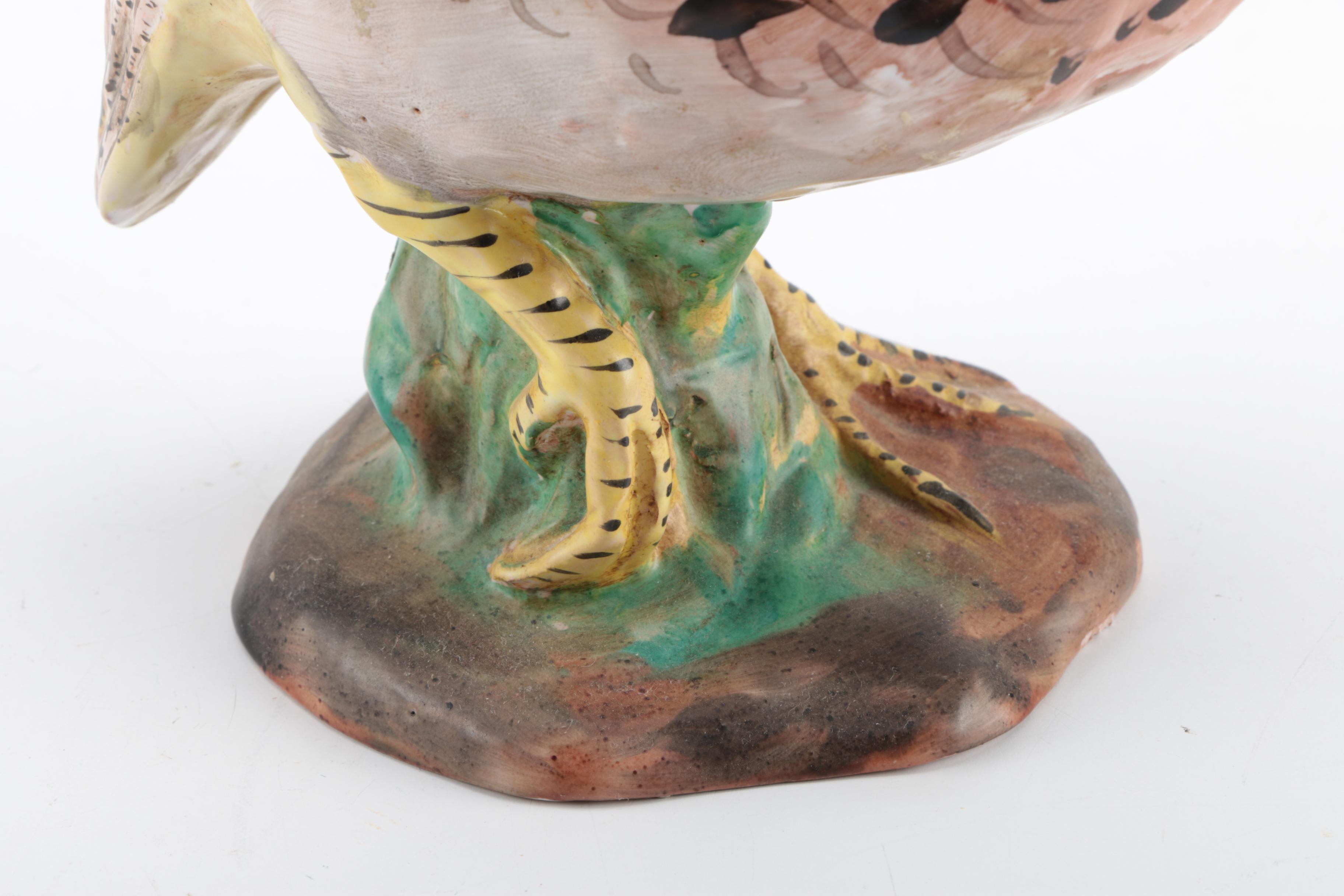 Italian Majolica Pheasant Figurine