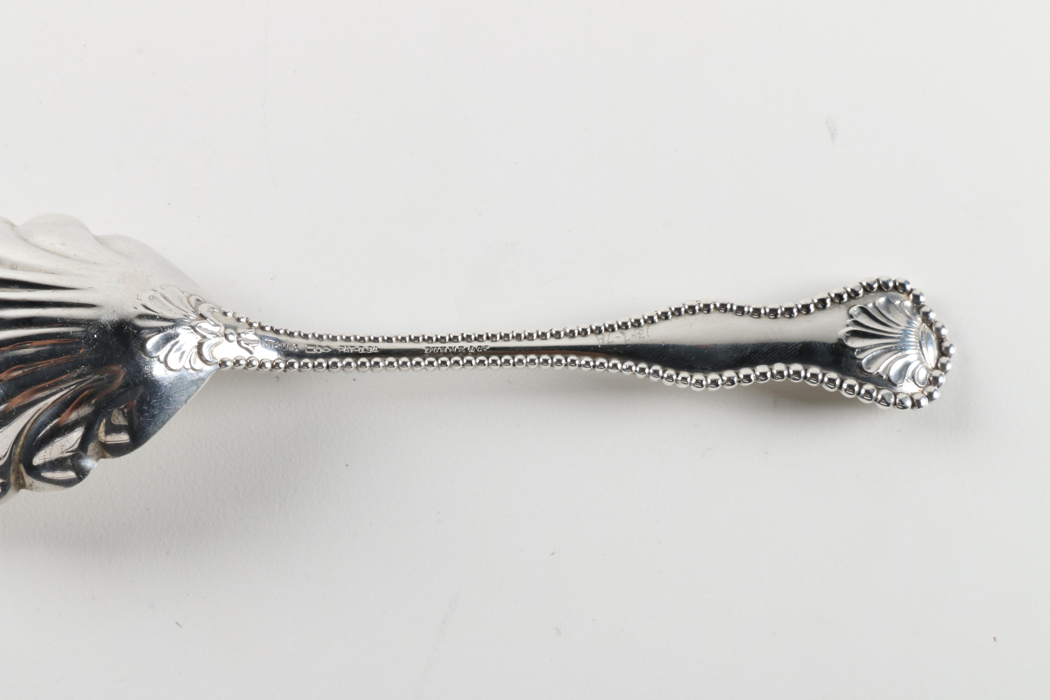 Antique Dominick & Haff Sterling Silver "Charles II" Pattern Sugar Shell Spoon