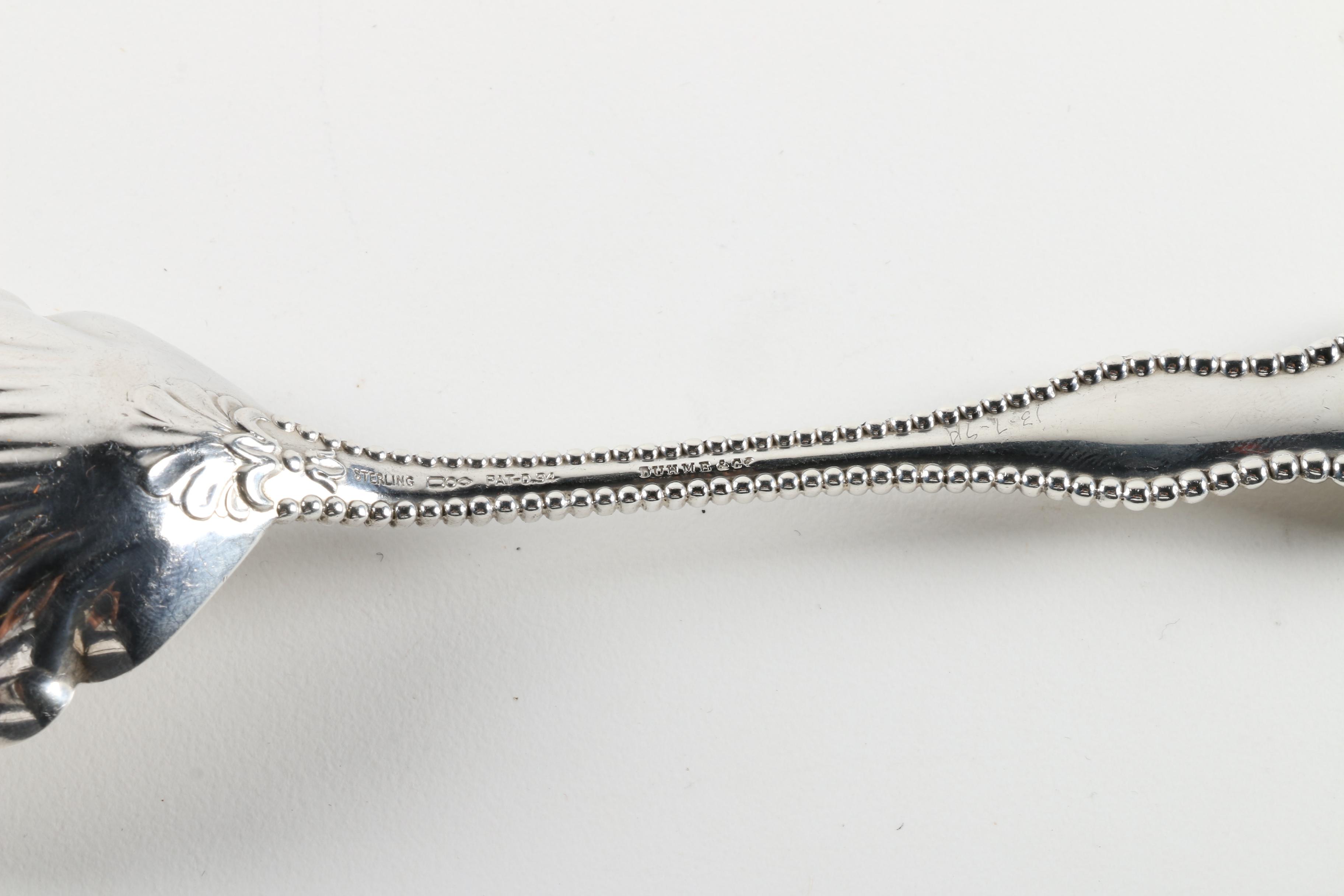 Antique Dominick & Haff Sterling Silver "Charles II" Pattern Sugar Shell Spoon