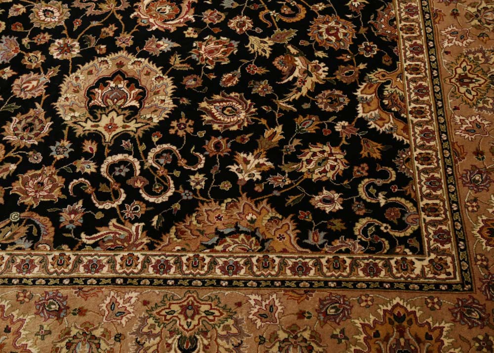 Hand-Knotted Chinese or Indian Persian-Style Wool Area Rug