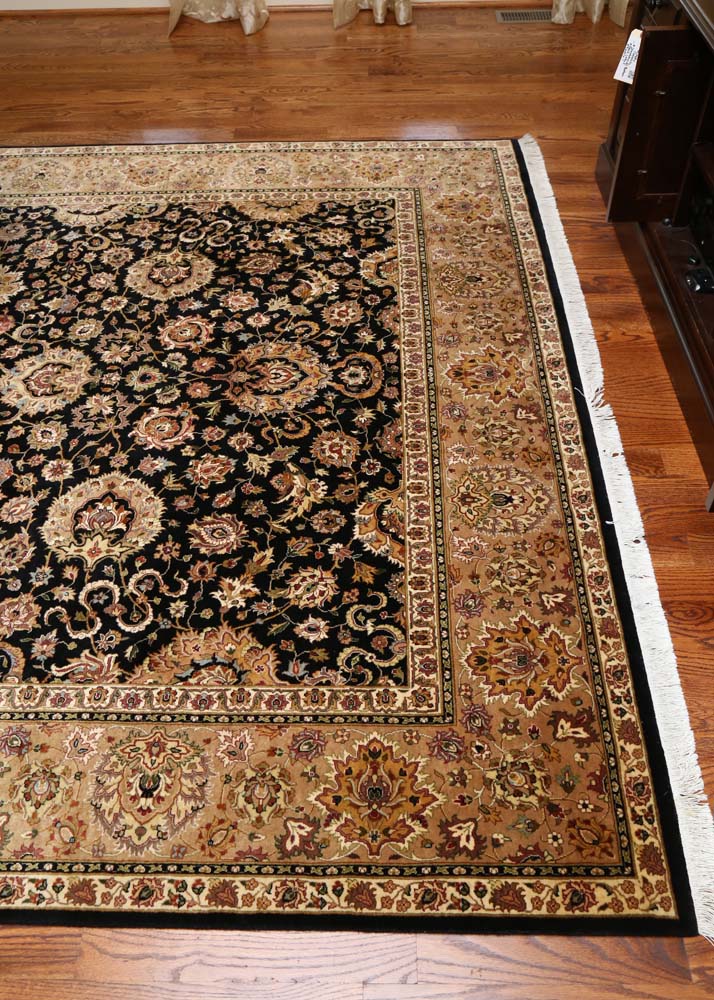 Hand-Knotted Chinese or Indian Persian-Style Wool Area Rug