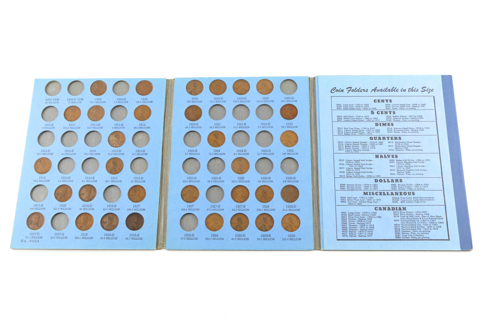Lincoln Head Cent Collections in Whitman Folders