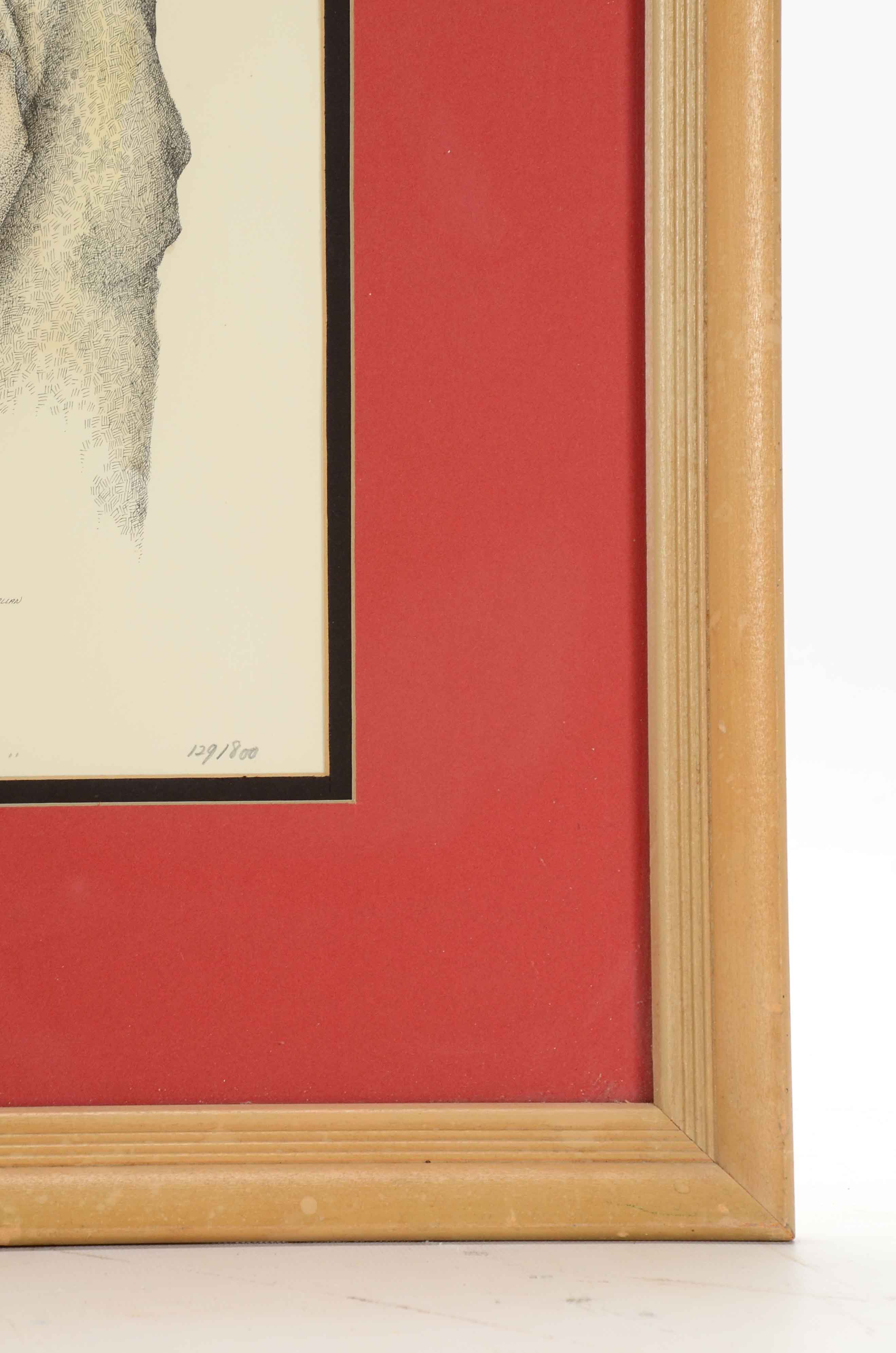 Nancy Shumaker Pallan Signed Colored Lithograph "Pueblo Mother and Child"