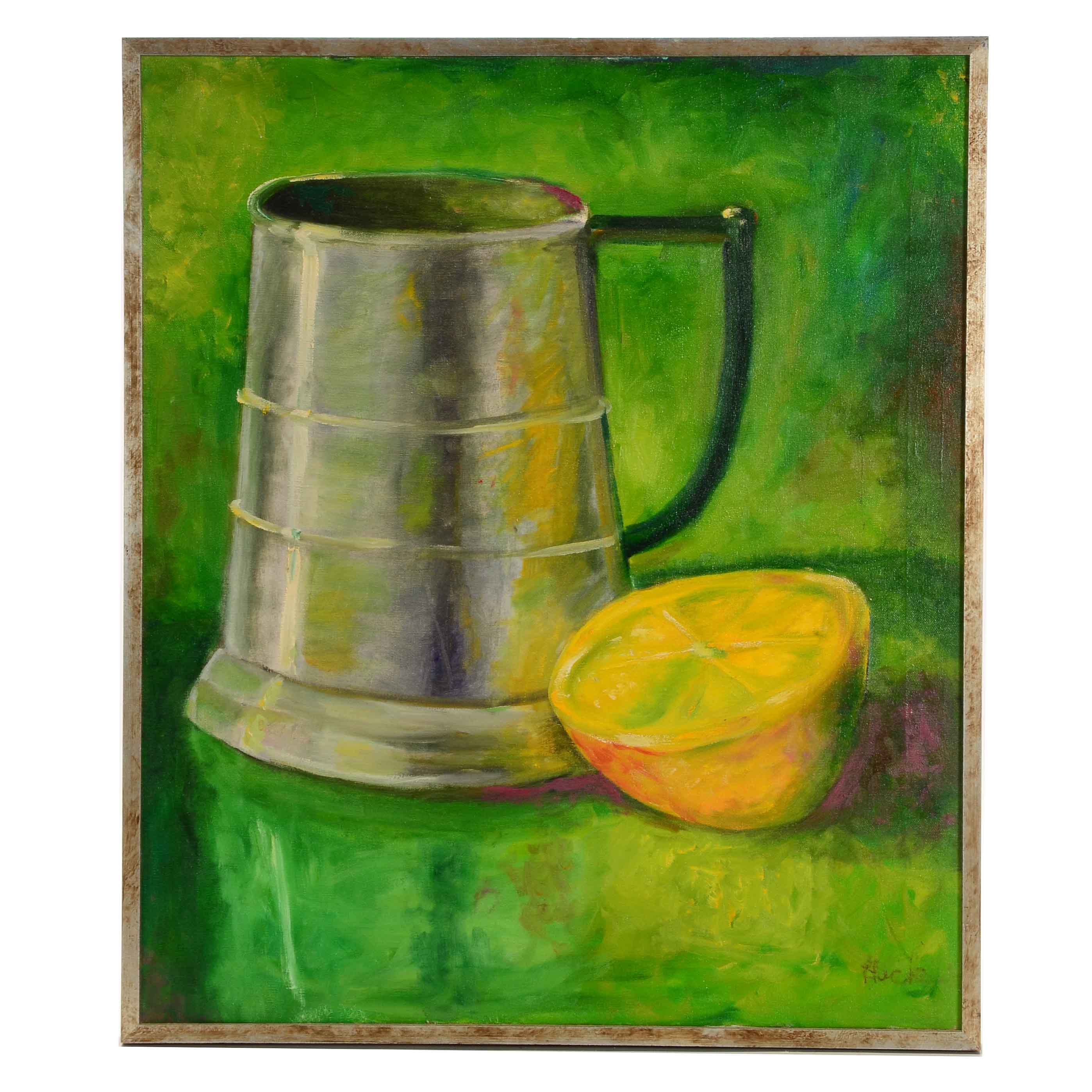 Vintage Michael Hack Oil on Canvas Still Life Painting